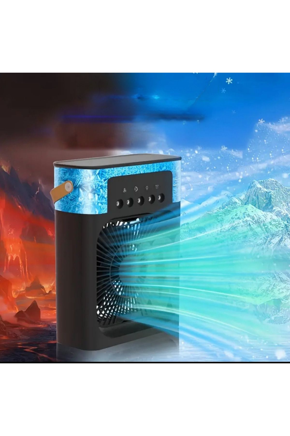 VOOKA 600 ml Su Tanklı Buharlı Serinletici Fan | Taşınabilir Mini Klima Fanı | LED Işıklı Hava Soğutucu
