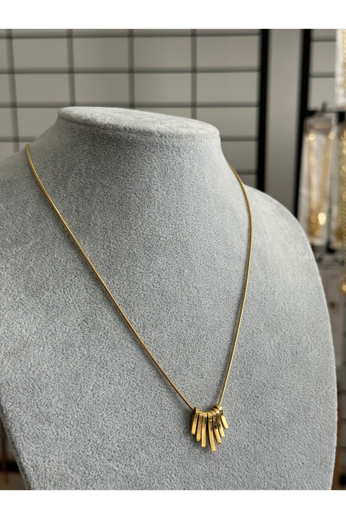 XUPING JEWELRY 18K şık çelik kolye altın kaplama paslanmaz kararmaz