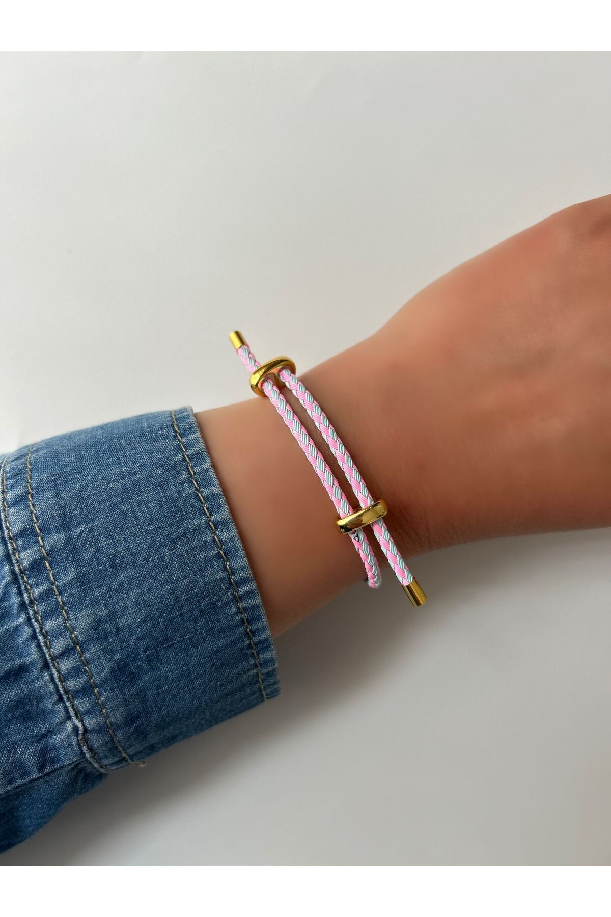 ecekypnrjewelry AYARLANABİLİR PEMBE DERİ İP BİLEKLİK