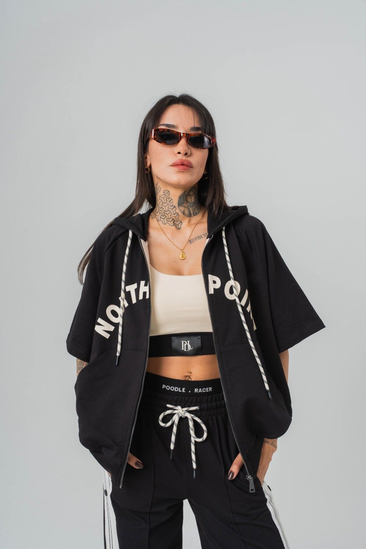 go gang own North Point Crop + Kapüşonlu Kadın T-shirt 2' li Set