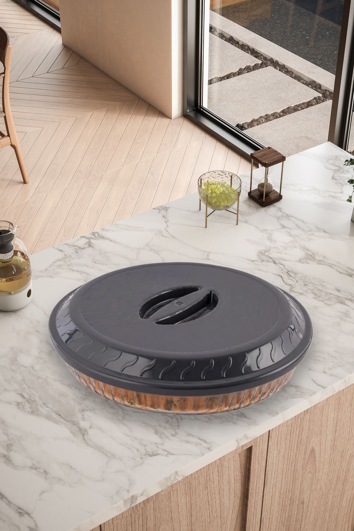 omilife Gri Renk Yuvarlak Borcam Kapağı Sızdırmaz Plastik Malzeme ile Üretilmiş Esnek ve Dayanıklı Kapak Gıd