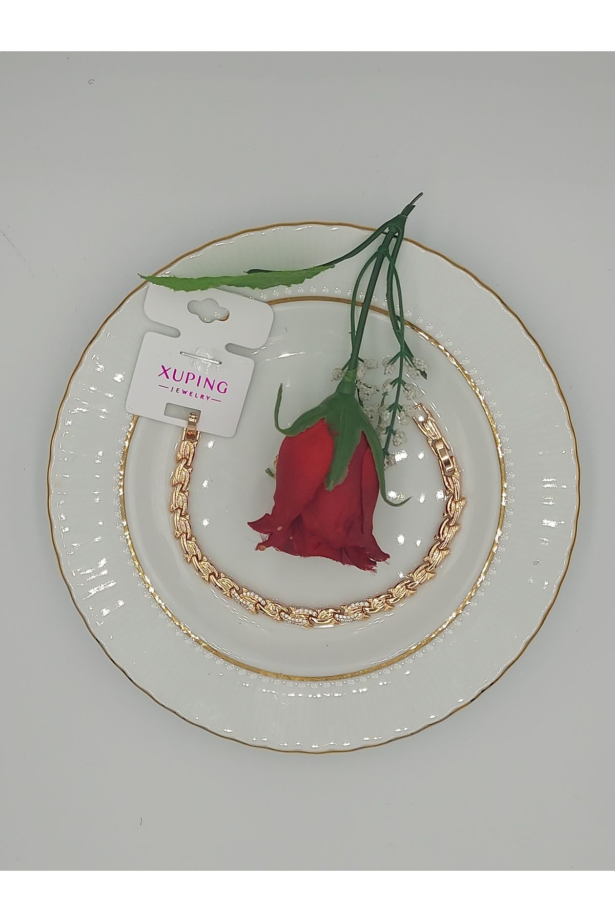 XUPING JEWELRY Xupıng Altın Renk Çelik Bileklik 17+2 Cm