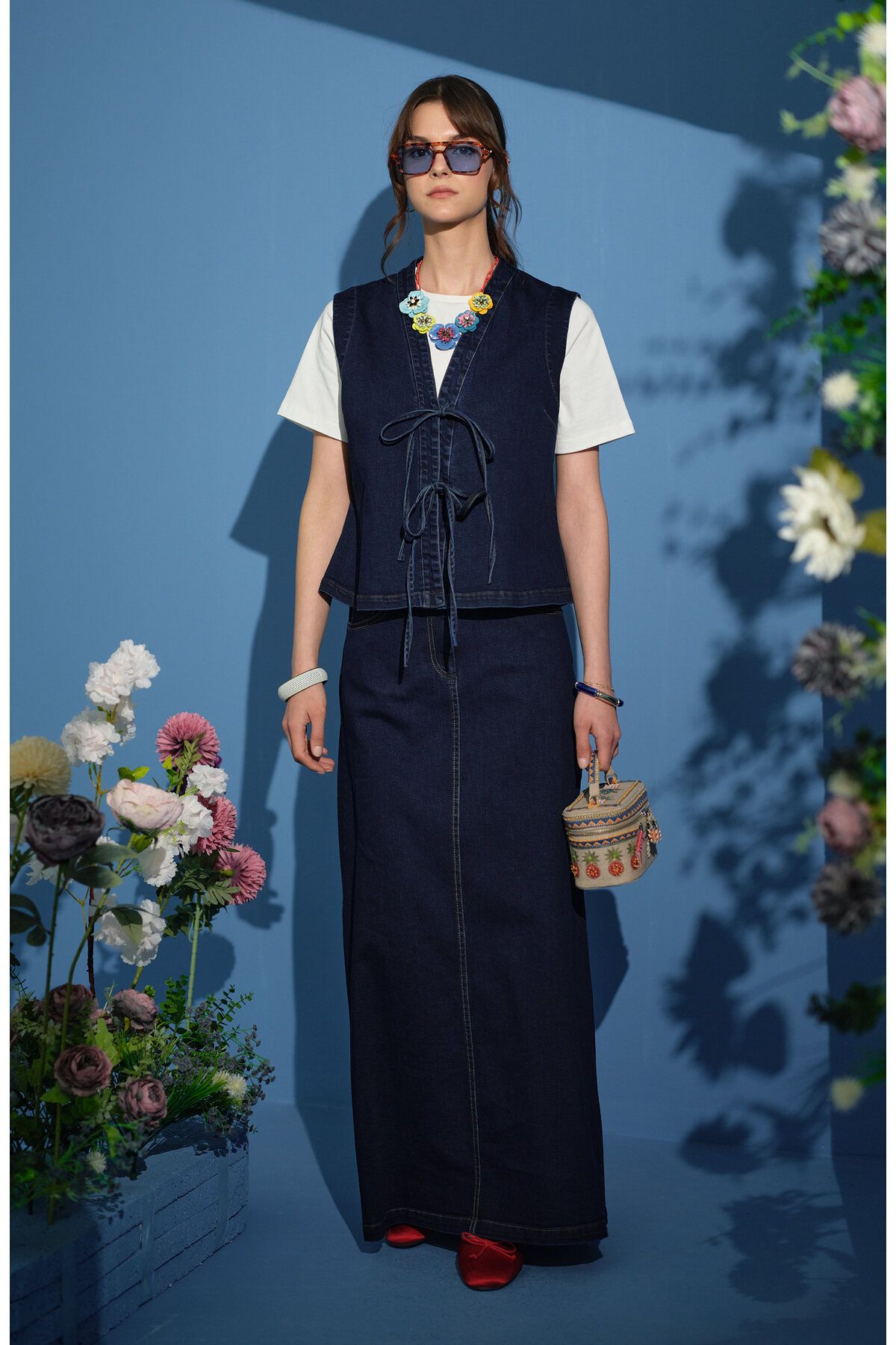 Fatma Atasoy Denim Lacivert Etek