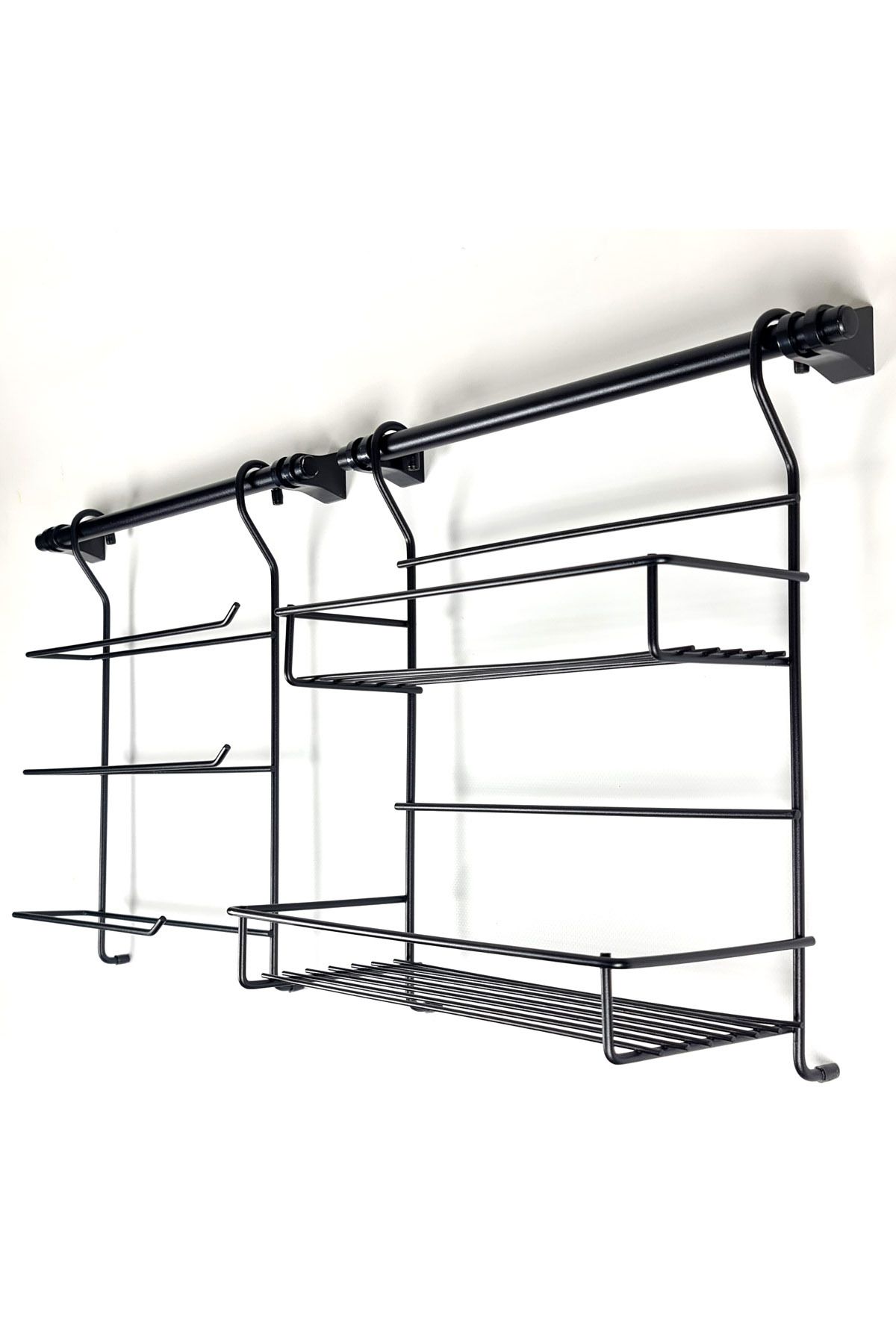 Binbirreyon-Counter Hanging Organizer Rack Spice Rack Foil Rack Towel Rack with 2 Hanger Bars 67cm Rd067 7