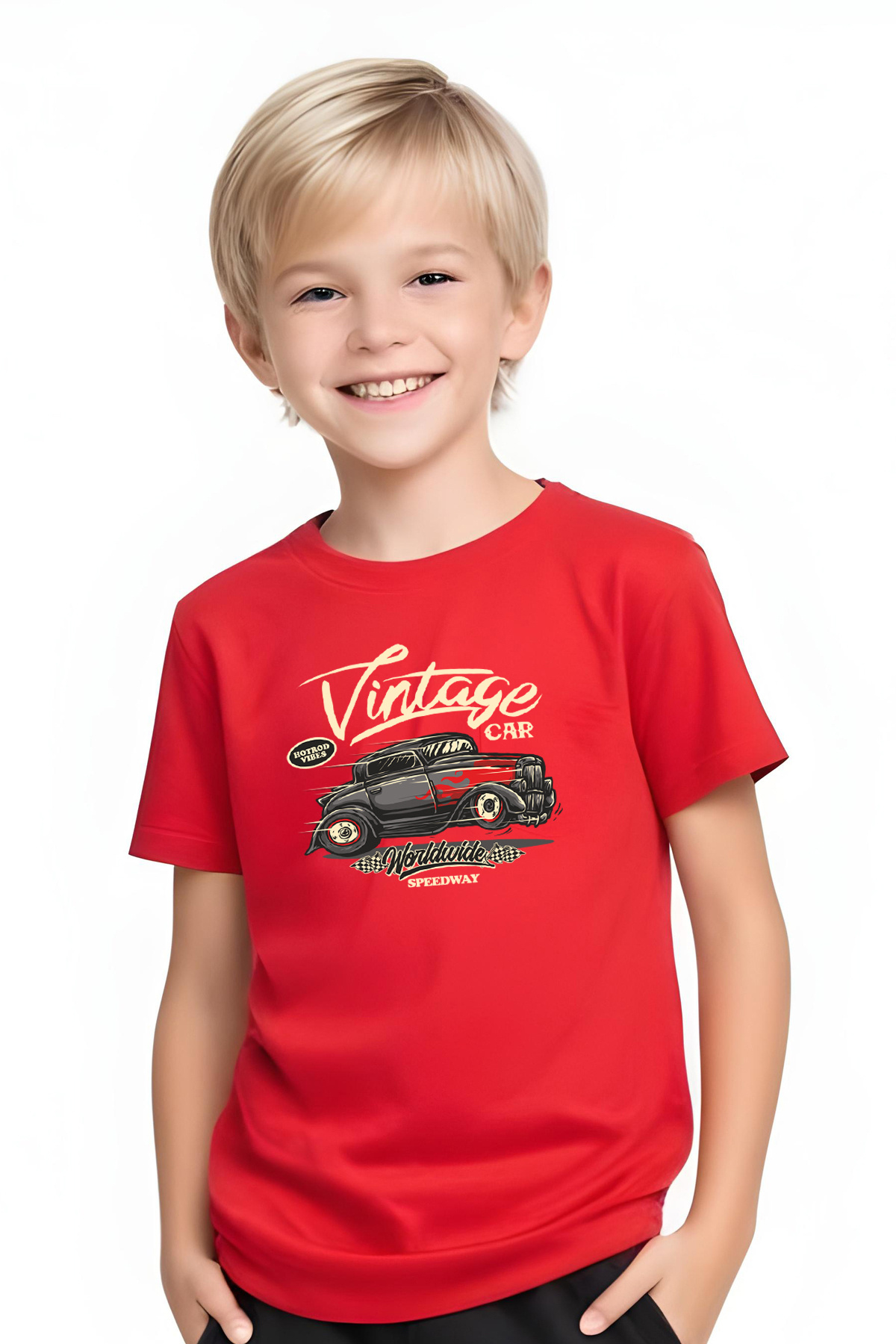 FYK KİDS-Boy's Round Neck Printed T-Shirt 2