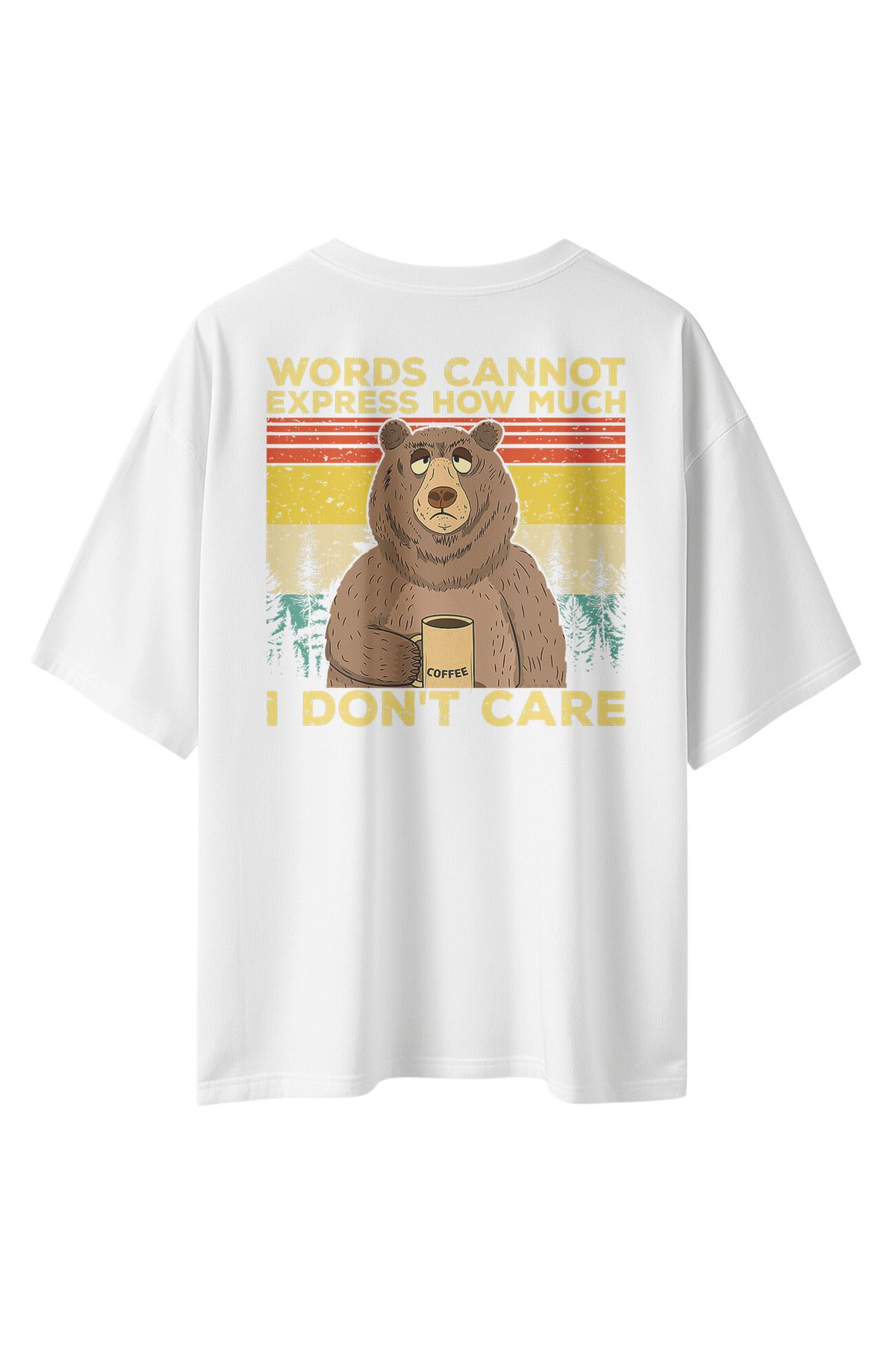 Wabizon Bear Dont Care - Oversize / Geniş Kesim Baskılı %100 Pamuklu T-shirt | Unisex