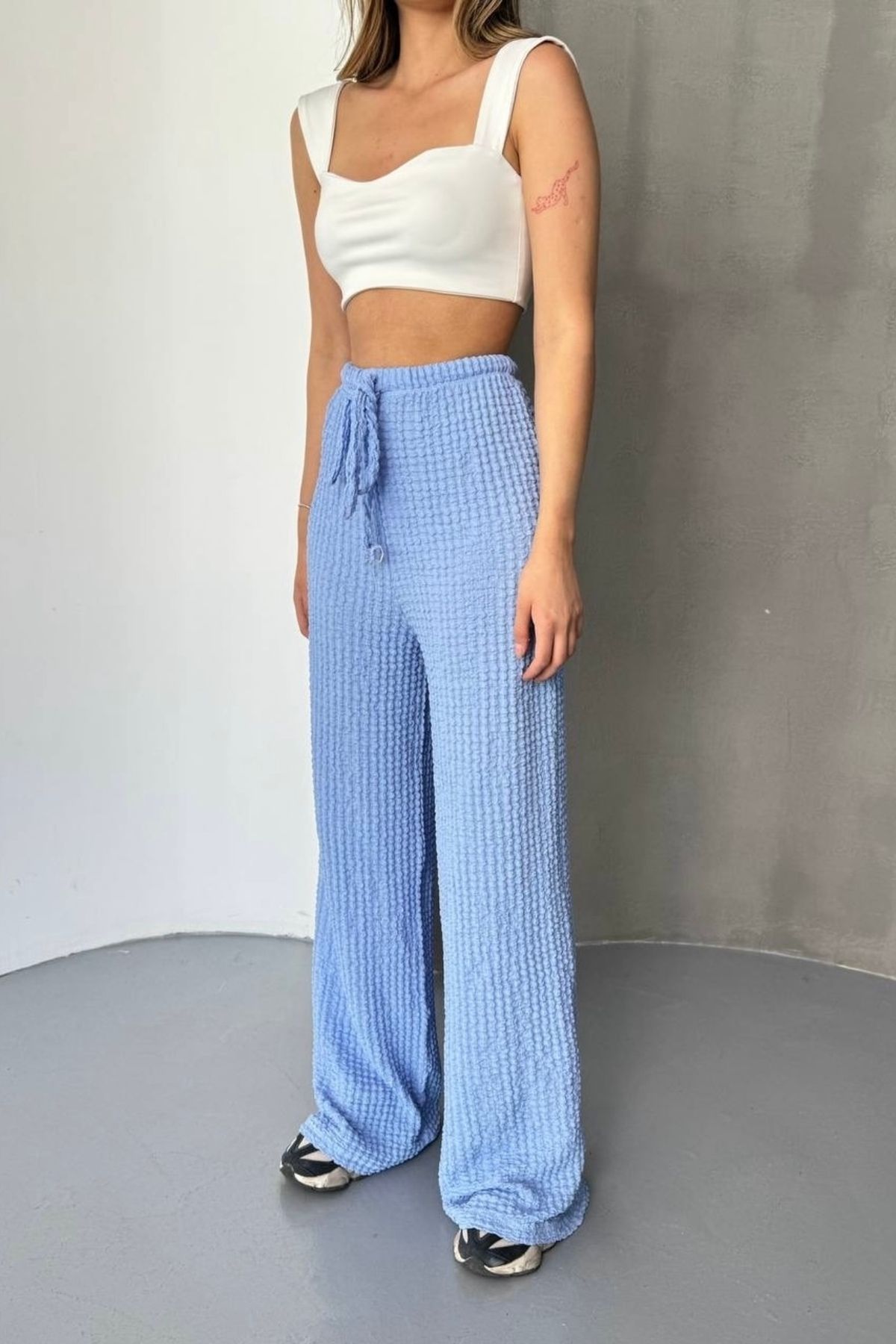 bb butik basic Bol Paça Pantolon ( Ütü İstemeyen Gofre Kumaş ) GF7770