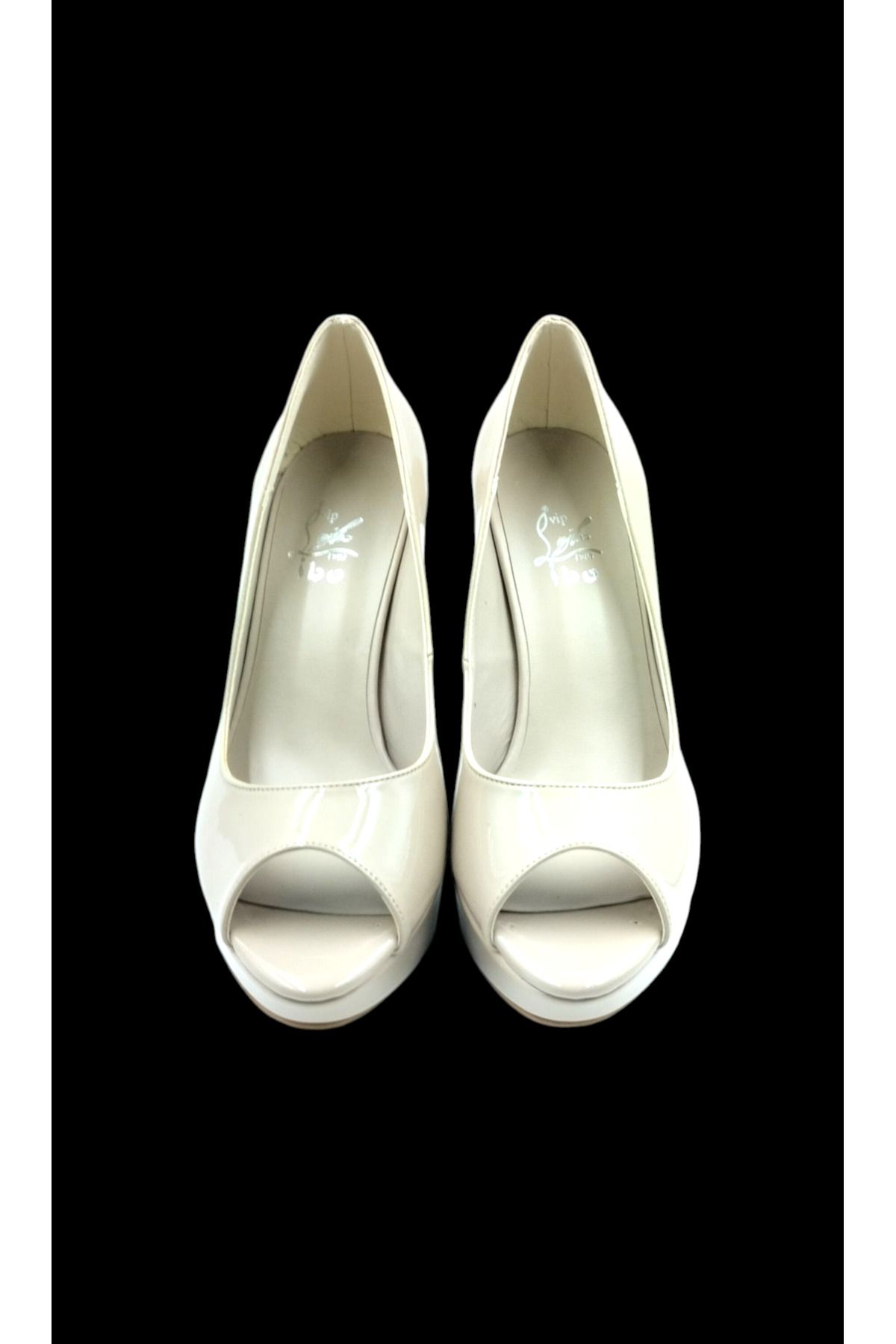 Escarpinshoes KADIN TOPUKLU PLATFORMLU BURNU AÇIK ABİYE ŞIK AYAKKABI