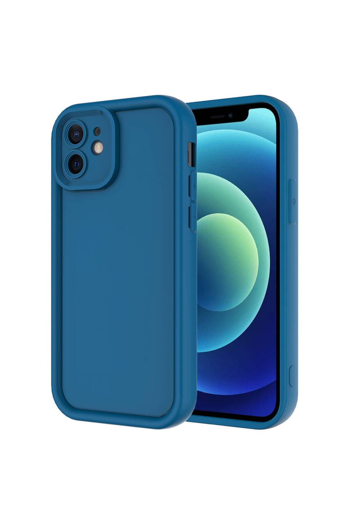 halkhouse Apple iPhone 12 Kılıf Kamera Korumalı Renkli Esnek Kırılmaz Silikon Annas Kapak