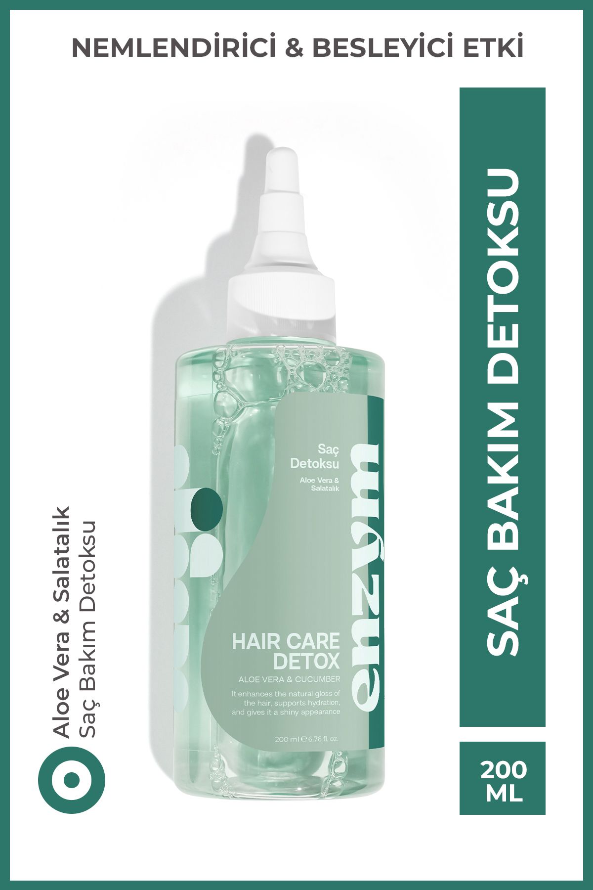 Doğal Saç Bakım Detoksu Besleyici Aloe Vera Ve Salatalık Tonik 200 ml