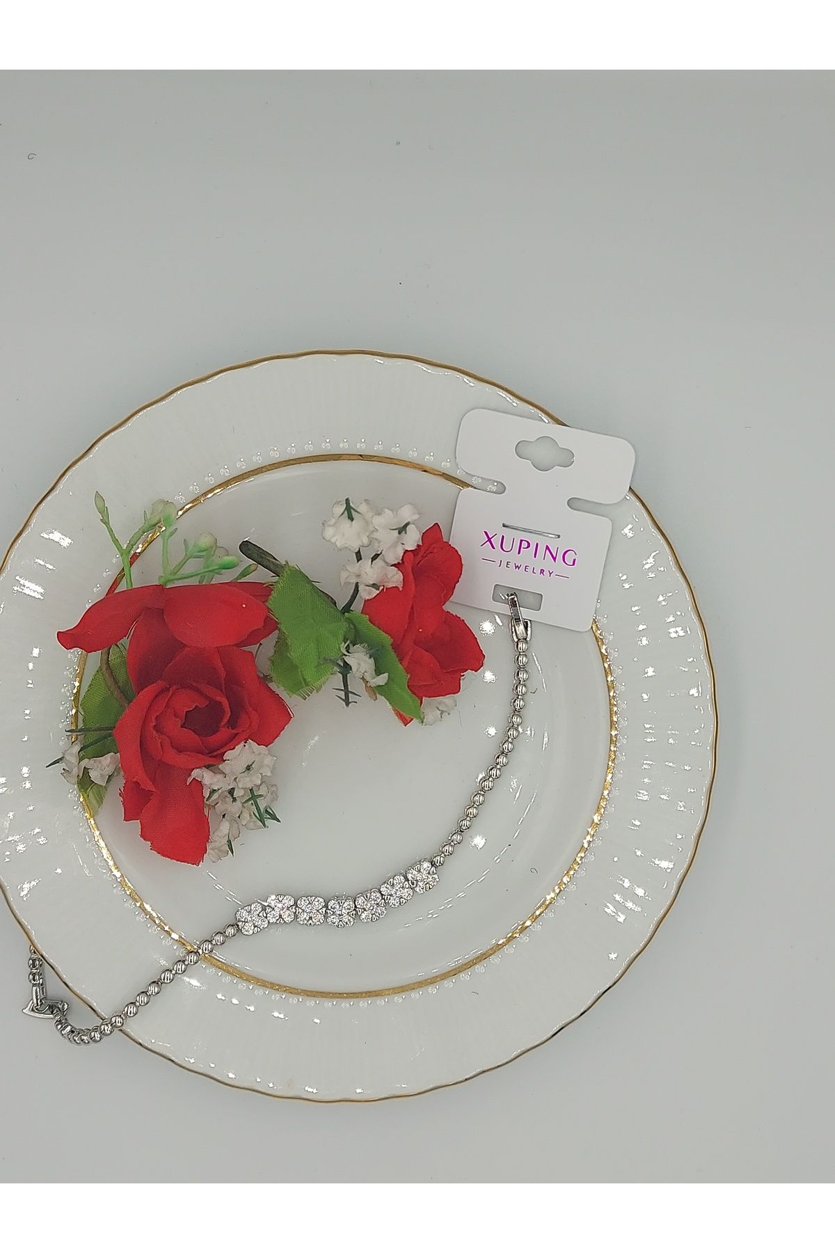 XUPING JEWELRY Xupıng Gümüş Renk Bileklik 17+2 cm
