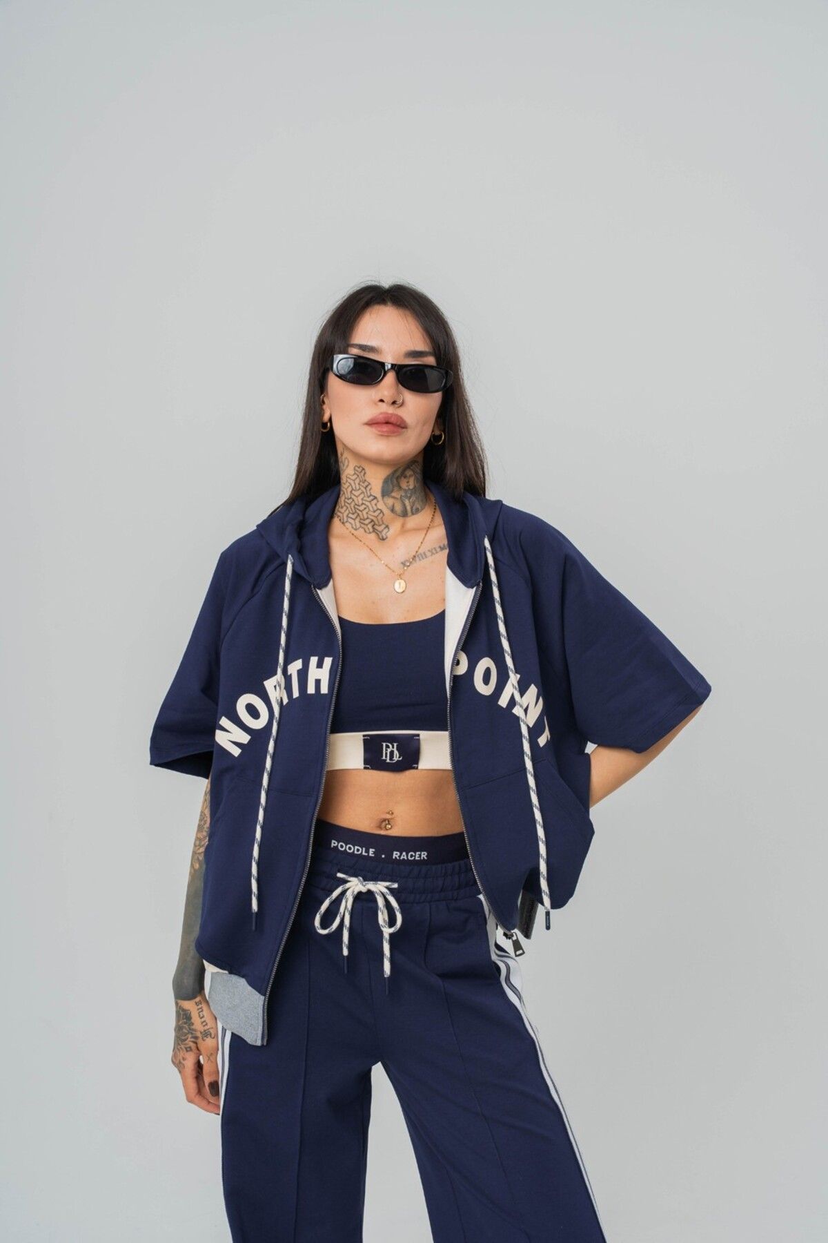 go gang own North Point Crop + Kapüşonlu Kadın T-shirt 2' li Set