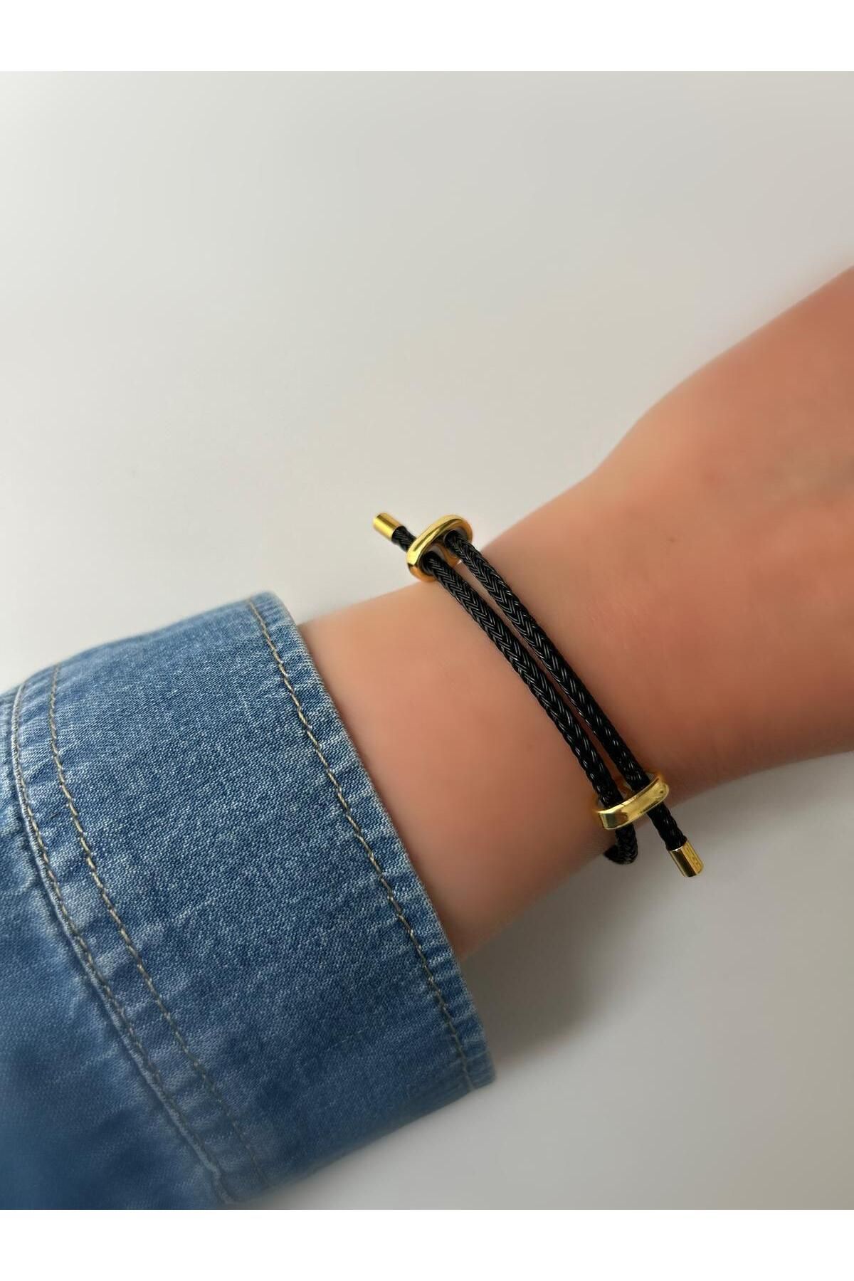 ecekypnrjewelry AYARLANABİLİR SİYAH DERİ İP BİLEKLİK