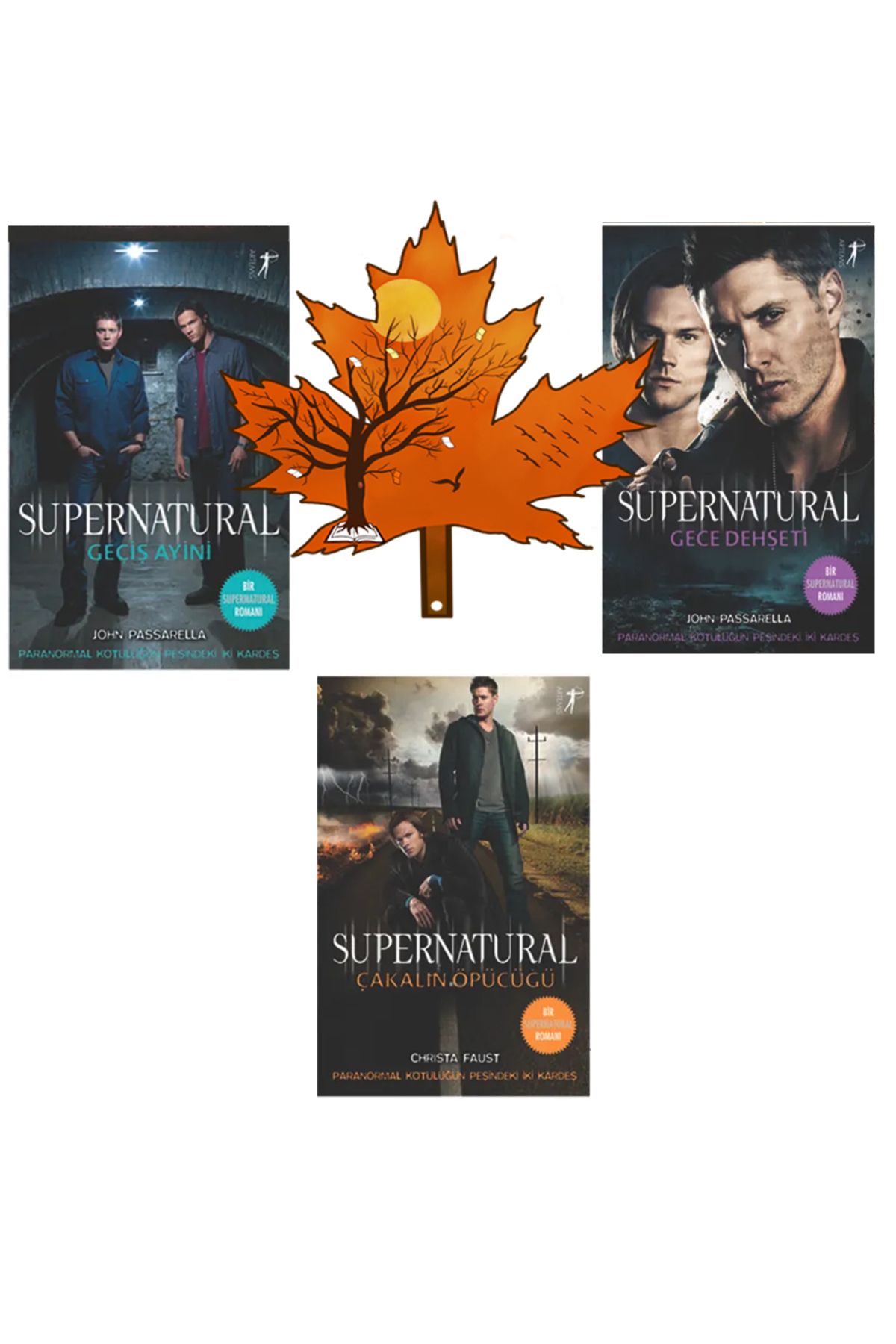 Artemis Yayınları supernatural - geçiş ayini - gece dehşeti - çakalın öpücüğü - 3 kitap ve kitap ayracı
