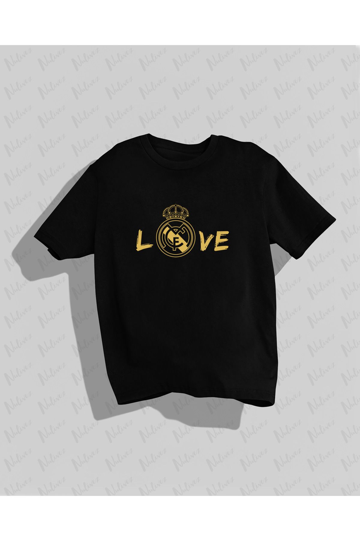 Nulivez Real Madrid Tasarımı Baskılı Yüksek Kalite Kompakt Unisex Oversize T-Shirt