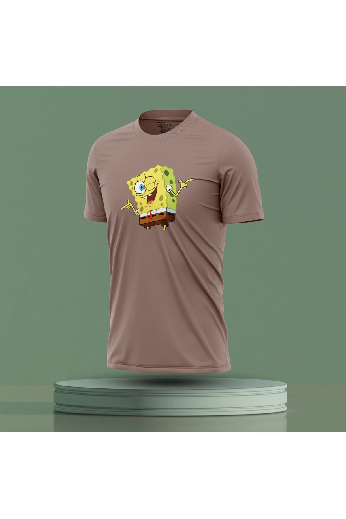 Bulvar Lee Erkek Sıfır Yaka SpongeBob Baskılı Yazlık T-Shirt