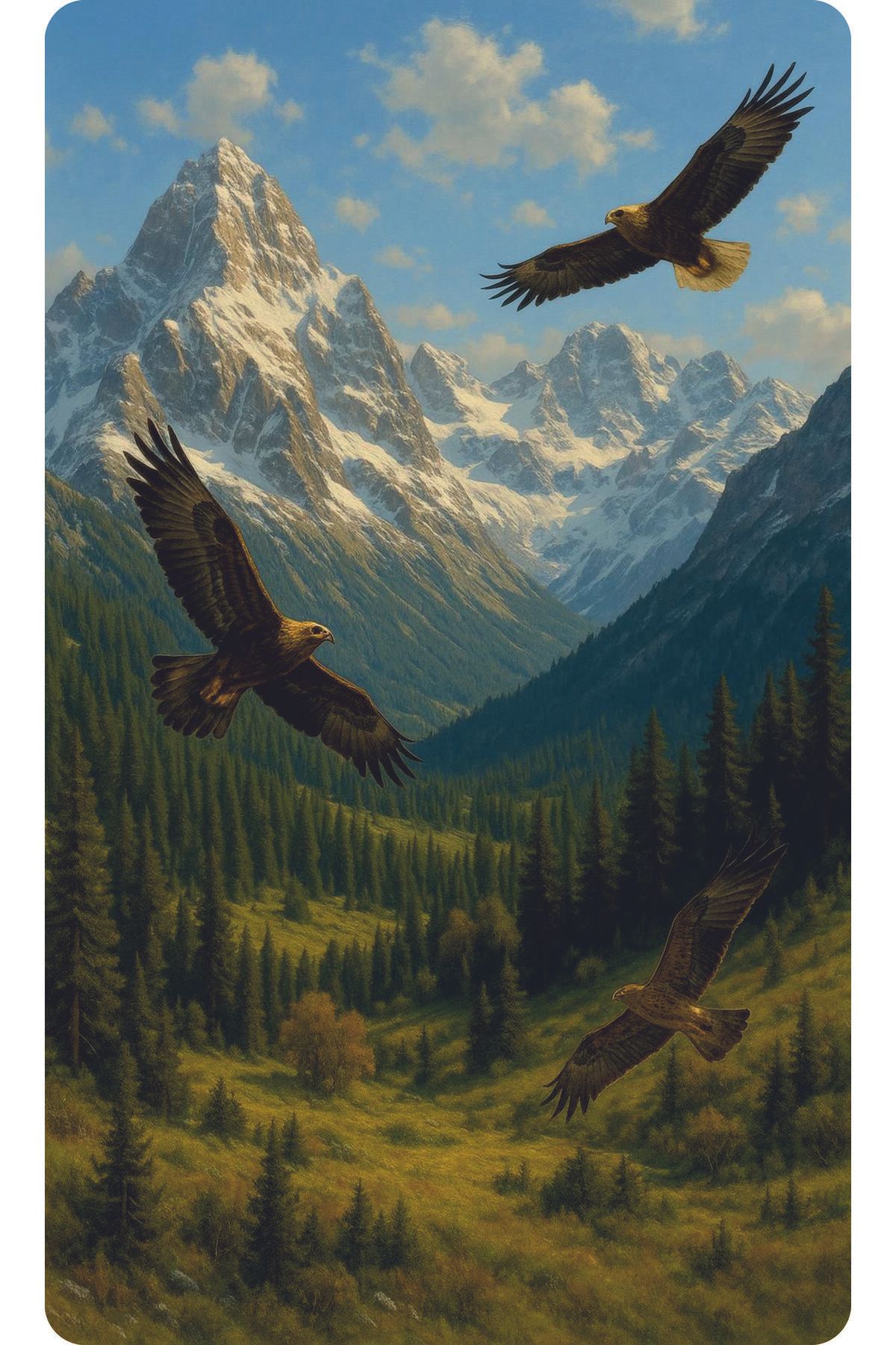 WOODENCRAFT DAĞ VE KARTAL AHŞAP PUZZLE 500 PARÇA 50 X 30 TABLO OLARAK DUVARA ASILABİLİR.