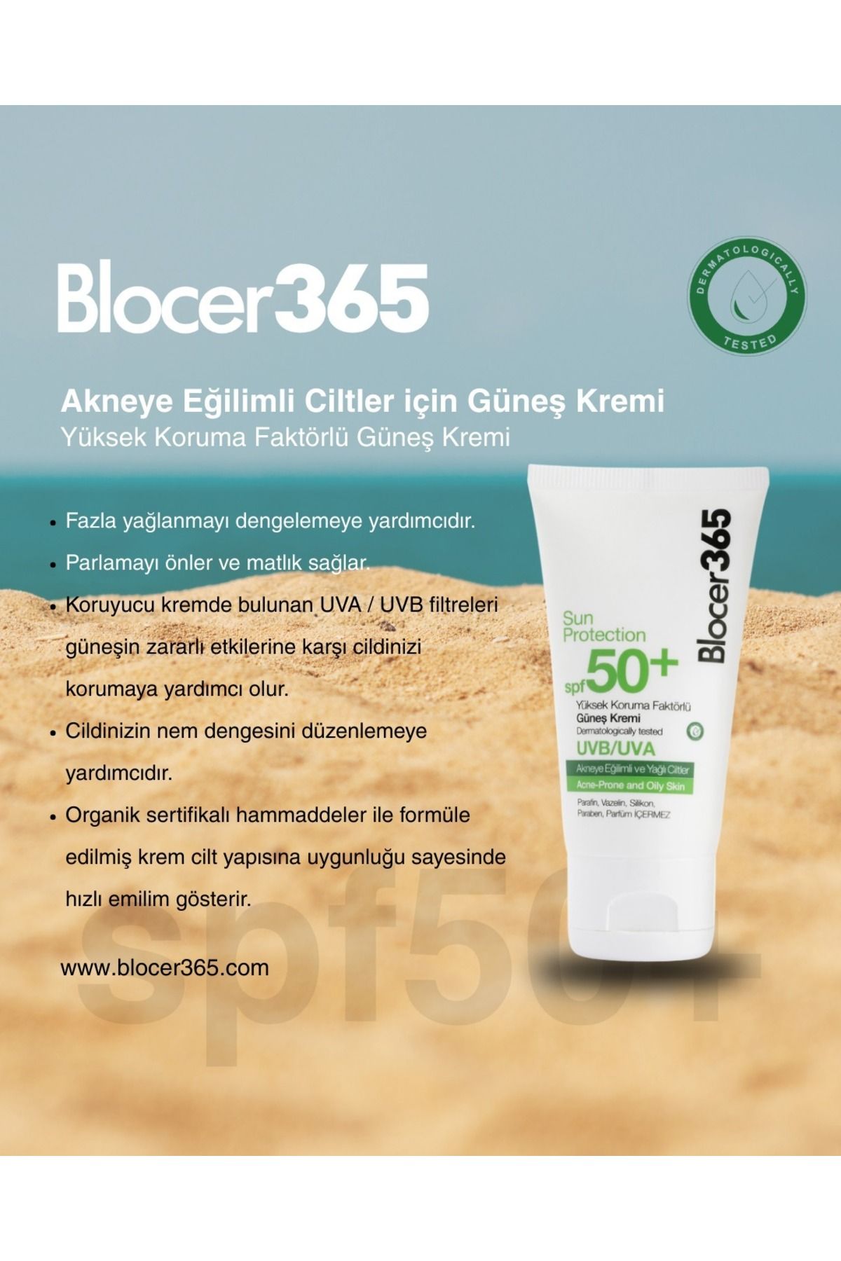 Bioliq Blocer365 Akneye Eğilimli Ciltler İçin Güneş Kremi SPF50+ 50 ml