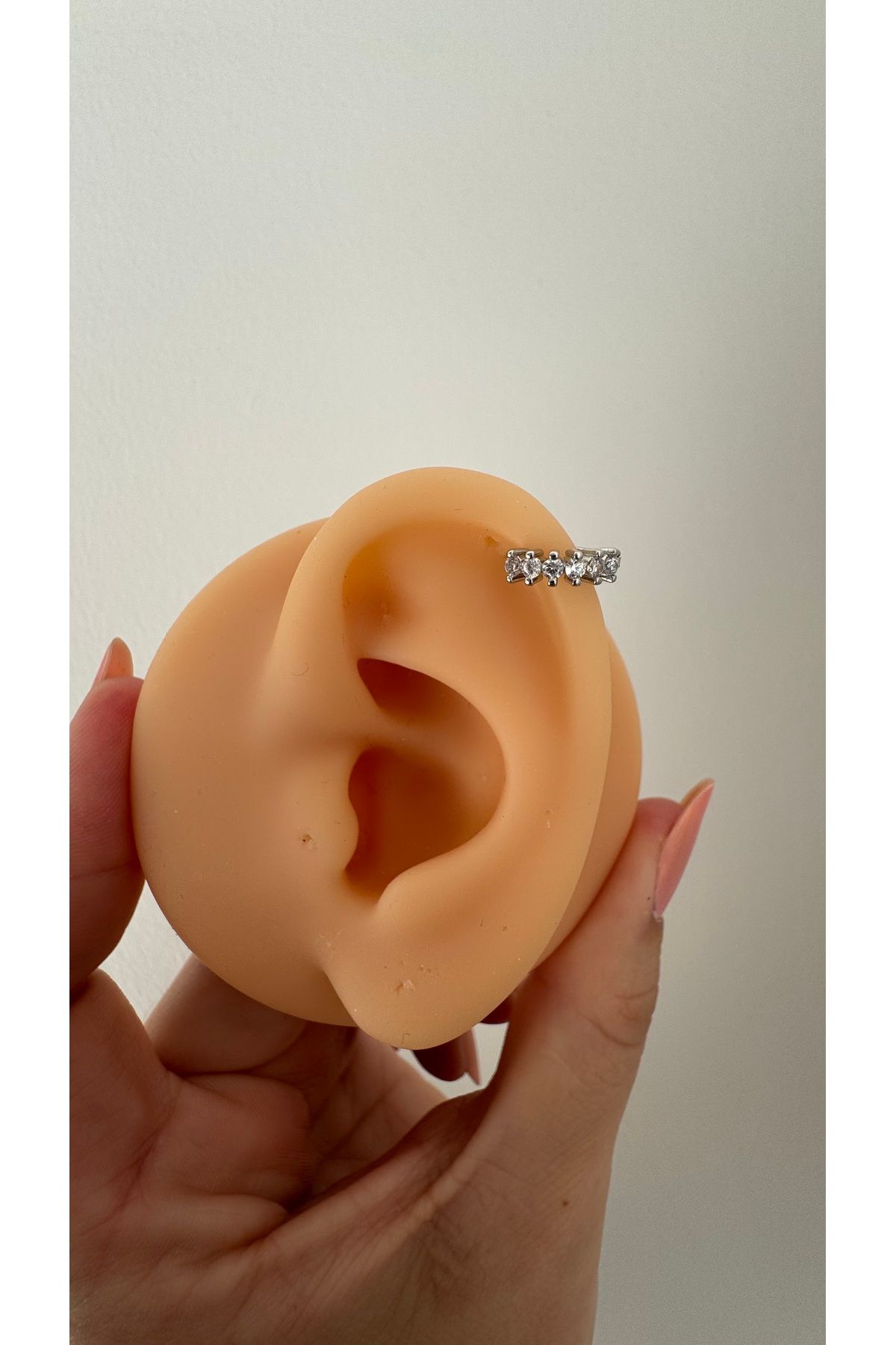 alysa jewelry Cerrahi Çelik halka taşlı zarif Piercing 8mm