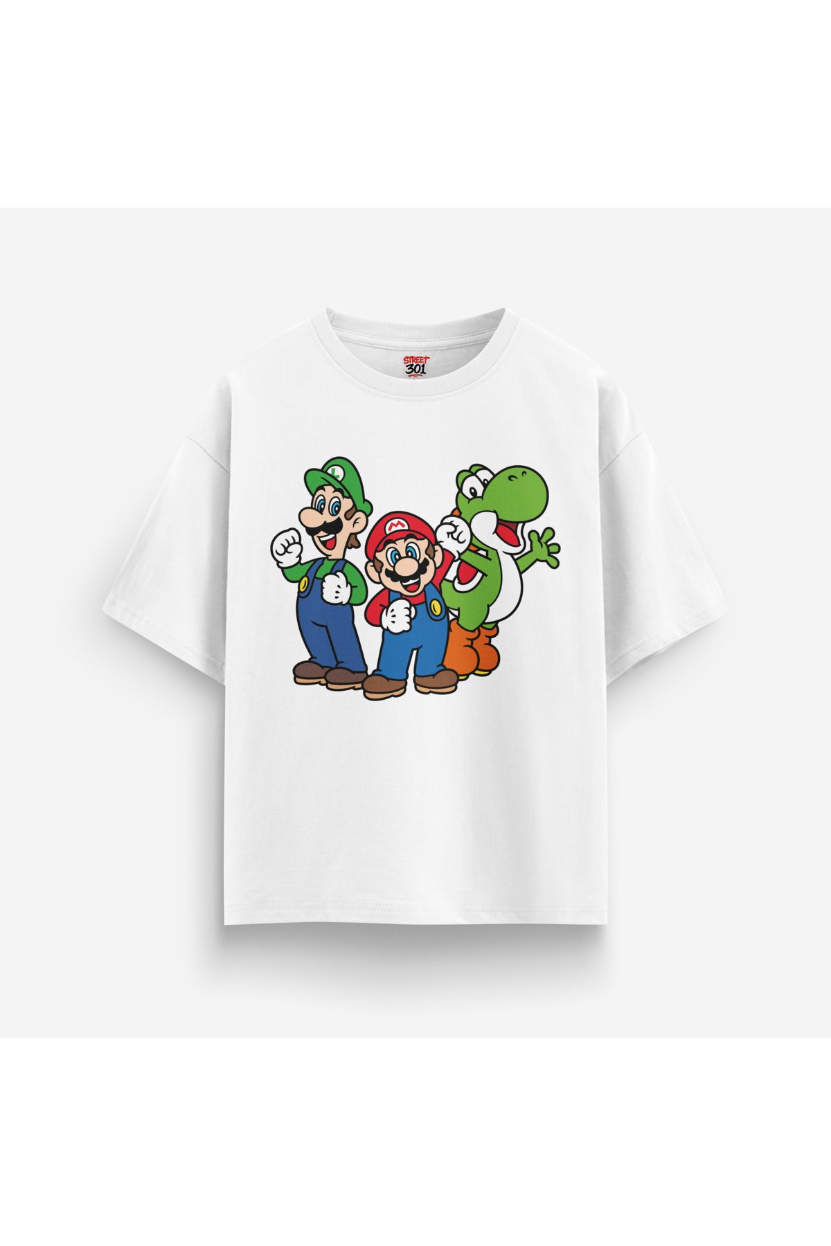 Street301 Unisex Mario Baskılı Oversize T-Shirt