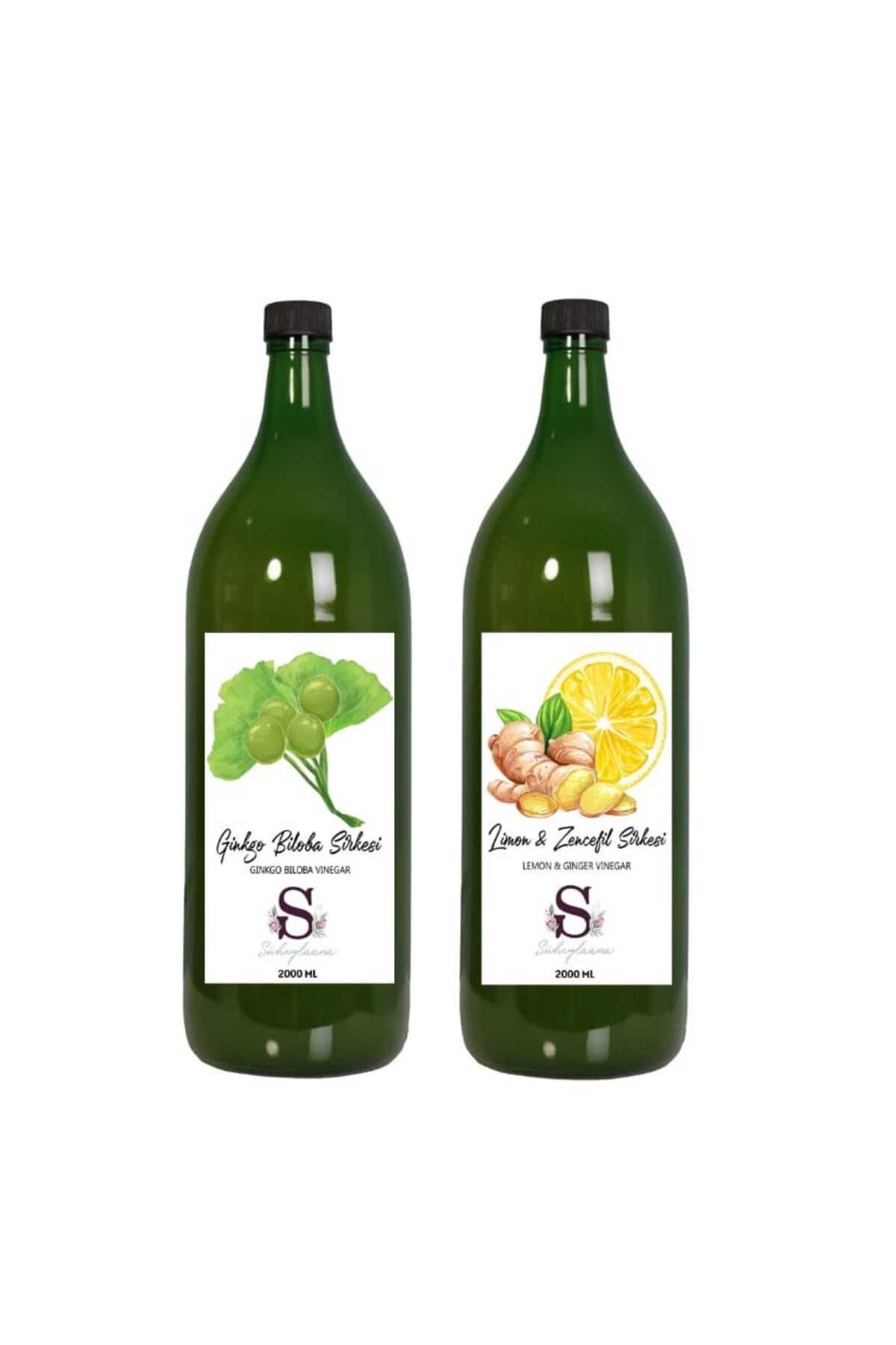 Süheylaana Doğal Ginkgo Biloba Sirkesi 2000 Ml - Doğal Limon & Zencefil Sirkesi 2000 Ml