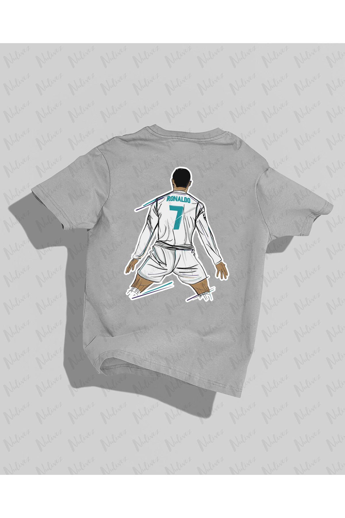 Nulivez Cristiano Ronaldo Tasarımı Baskılı Yüksek Kalite Kompakt Unisex Oversize T-Shirt