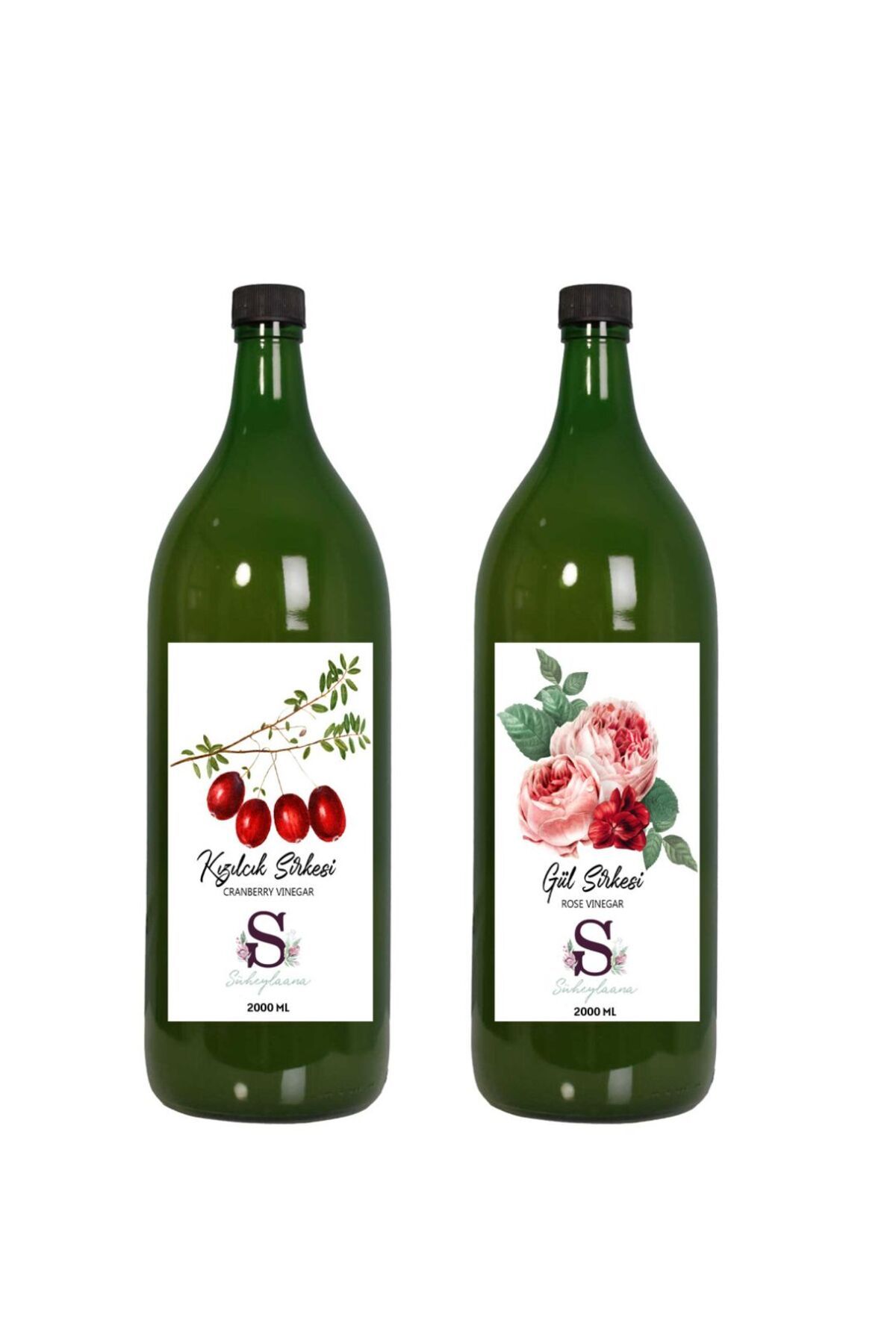 Süheylaana Doğal Kızılcık Sirkesi 2000 Ml - Doğal Gül Sirkesi 2000 Ml