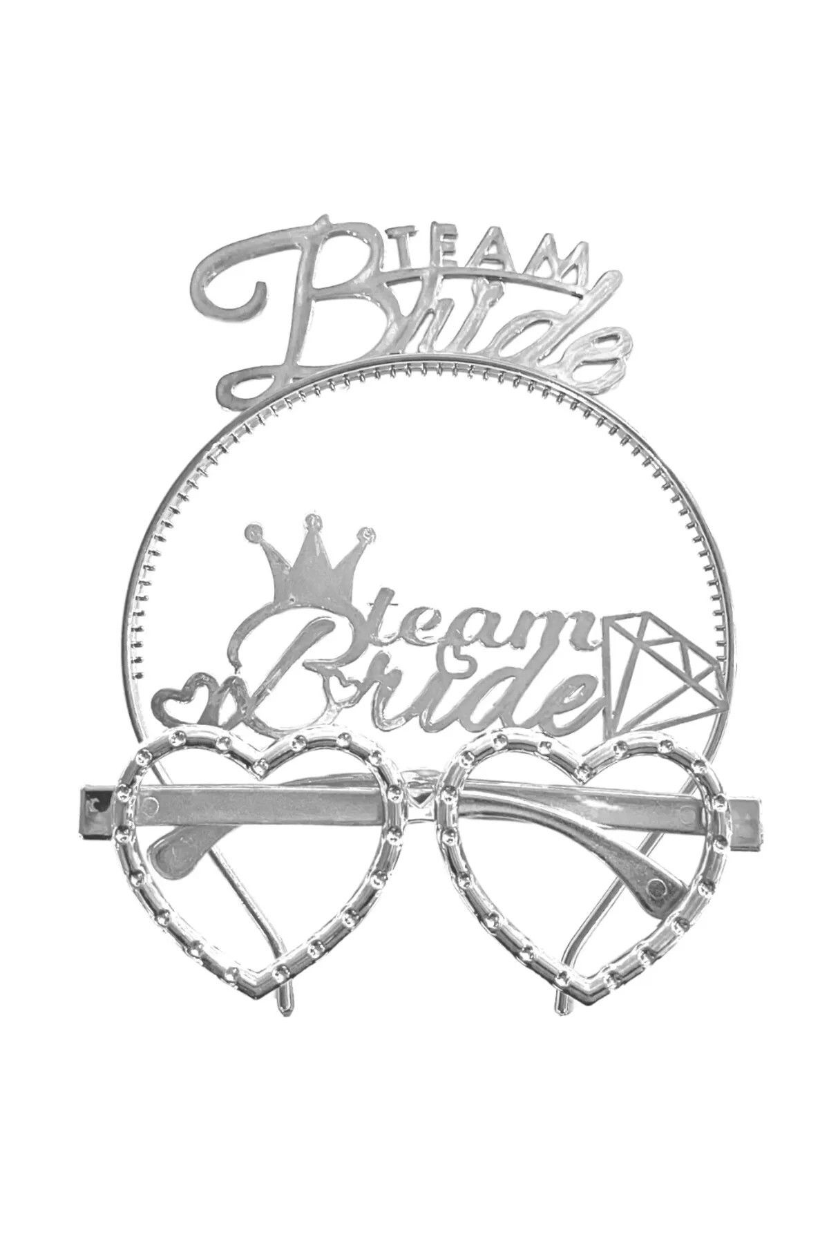 BKMC PARTY Team Bride Taç Gözlük 2'li -Bride To Be Malzemeleri - Bekarlığa Veda Partisi-Parti Malzemeleri