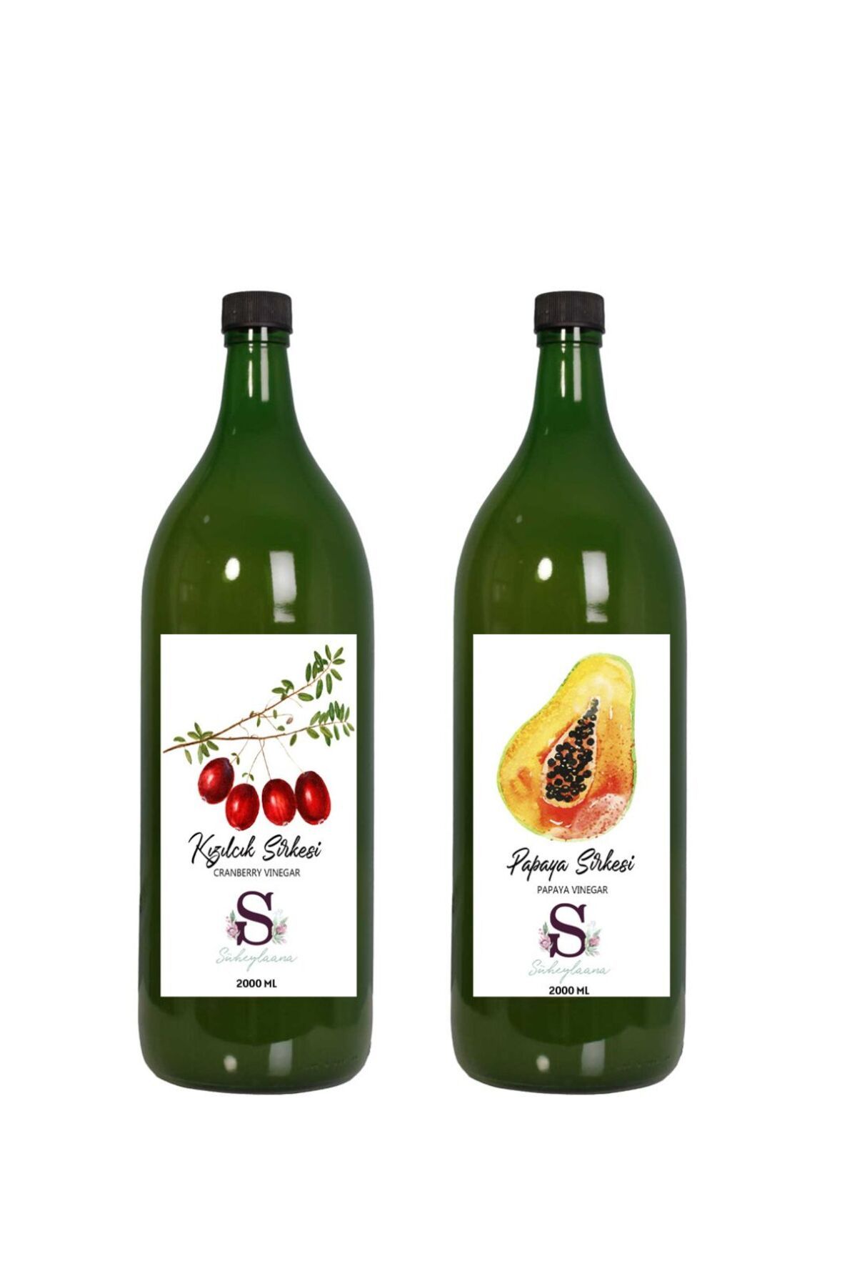 Süheylaana Doğal Kızılcık Sirkesi 2000 Ml - Doğal Papaya Sirkesi 2000 Ml