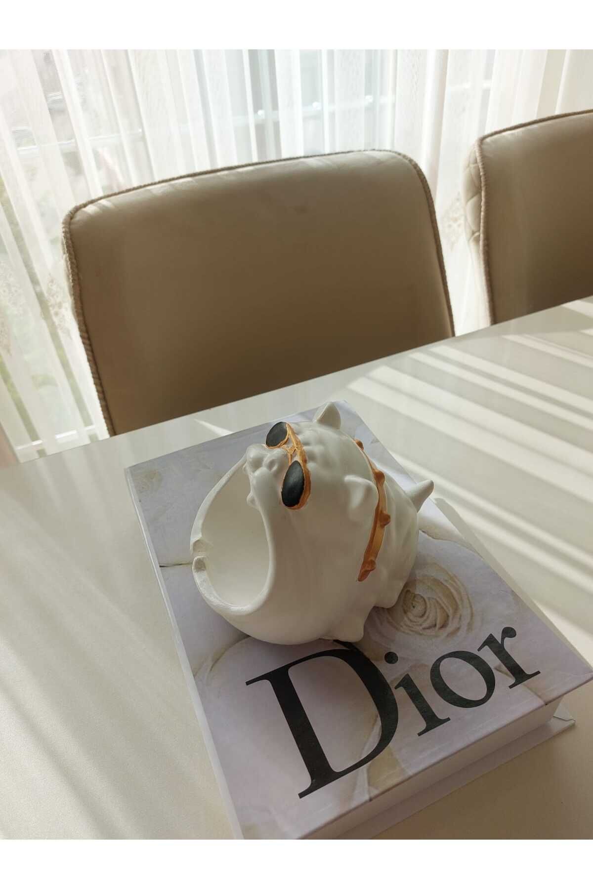 shop Bulldog Figürlü Dekortif Kül Tablası Obje Biblo Küllük