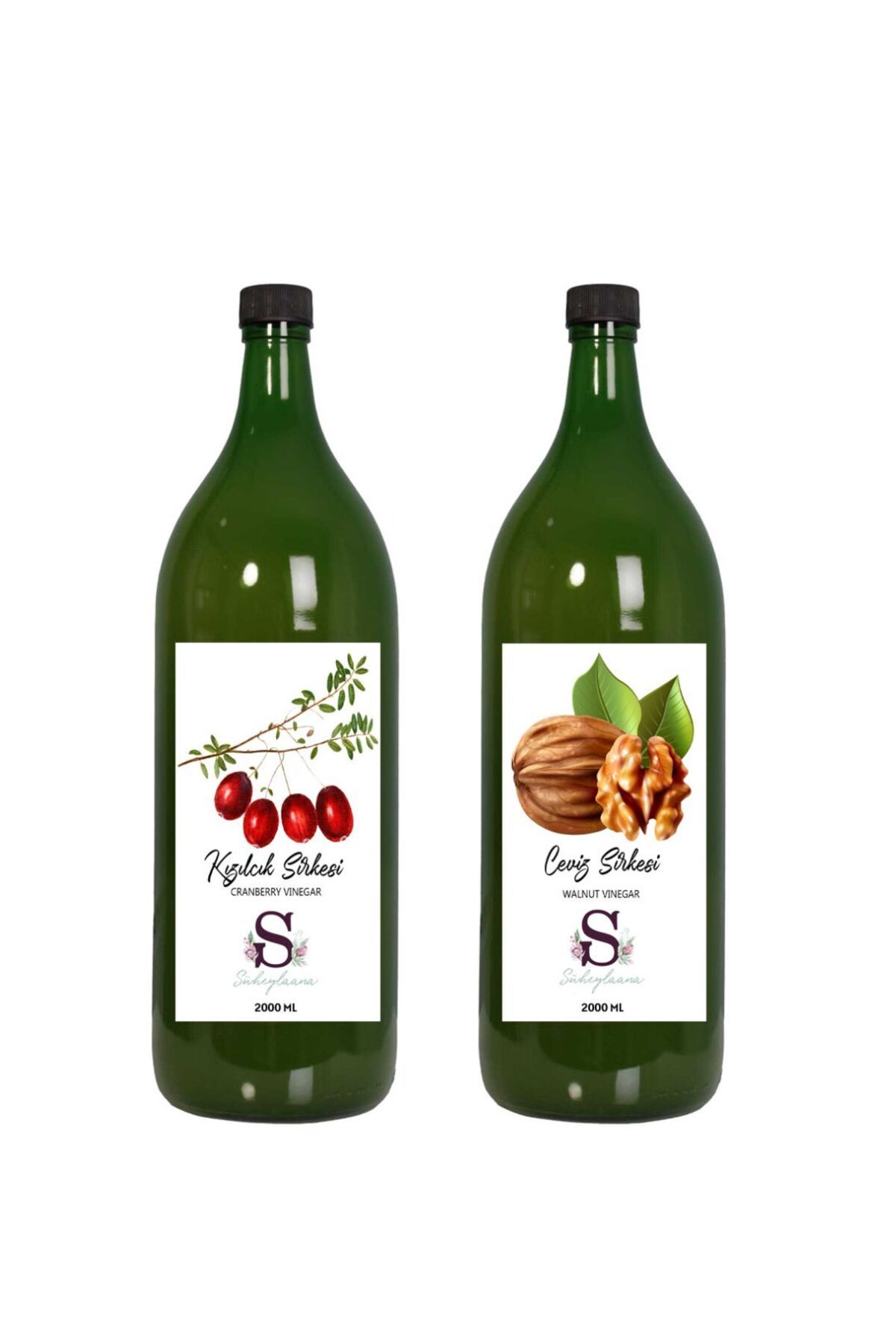 Süheylaana Doğal Kızılcık Sirkesi 2000 Ml - Doğal Ceviz Sirkesi 2000 Ml