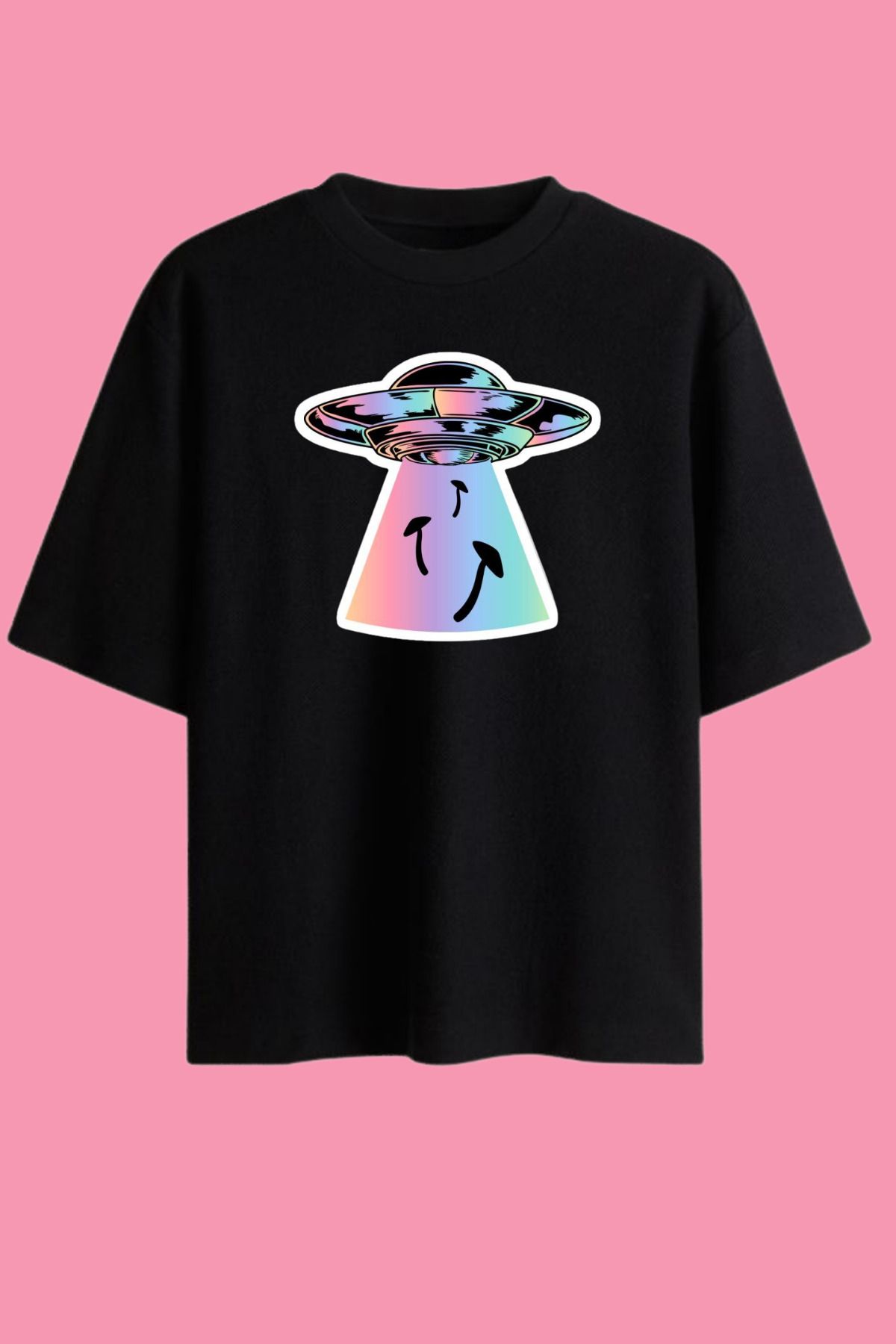 Dupe Design Ufo-Mushroom Baskılı Oversize T-shirt
