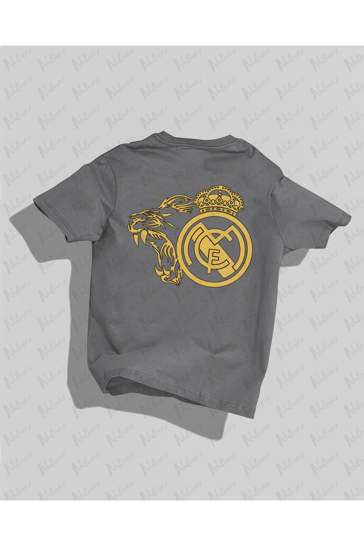 Nulivez Real Madrid Tasarımı Baskılı Yüksek Kalite Kompakt Unisex Oversize T-Shirt