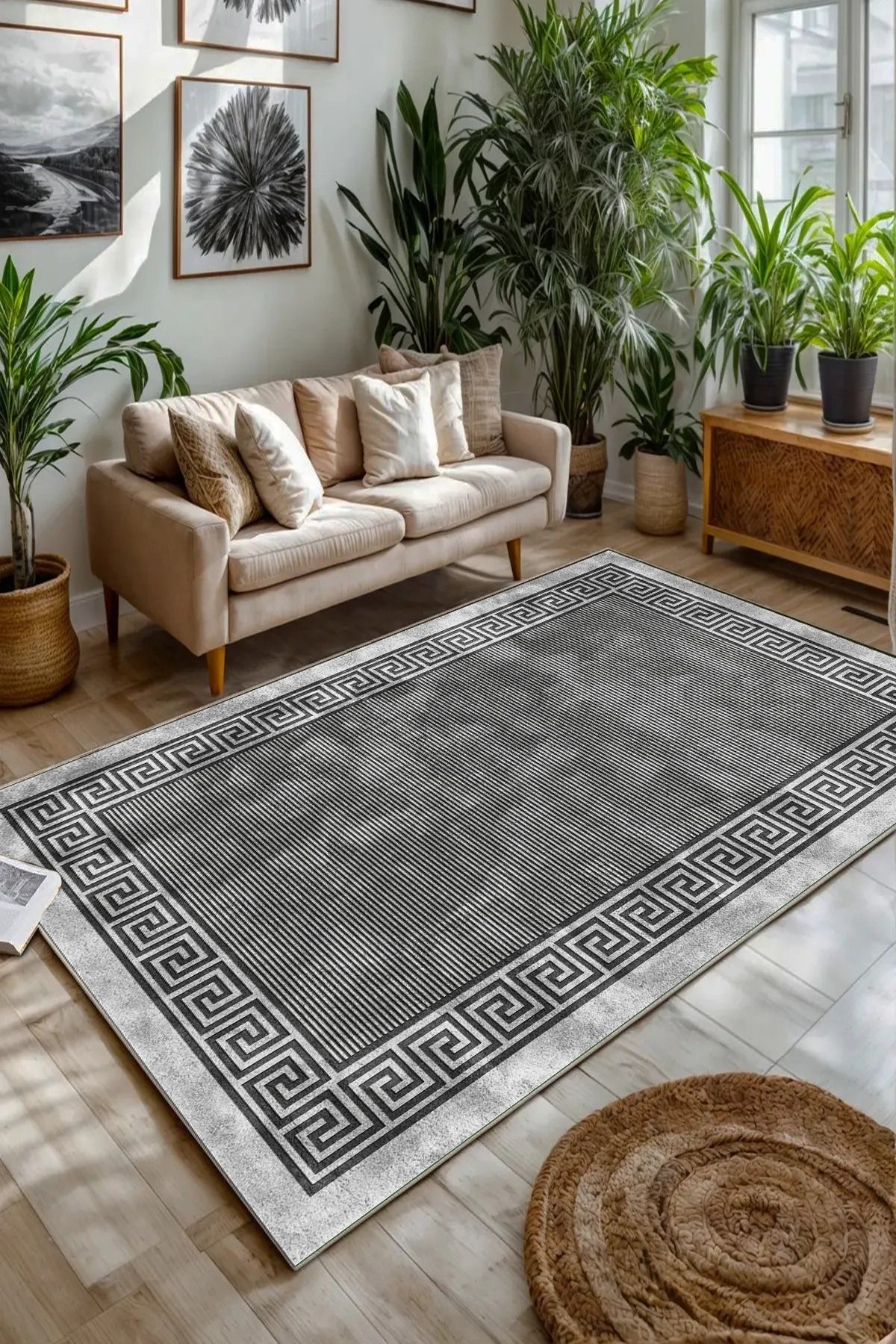 Thalia Home Klasik Model Kaymaz Taban Yıkanabilir Baskılı Halı Yolluk