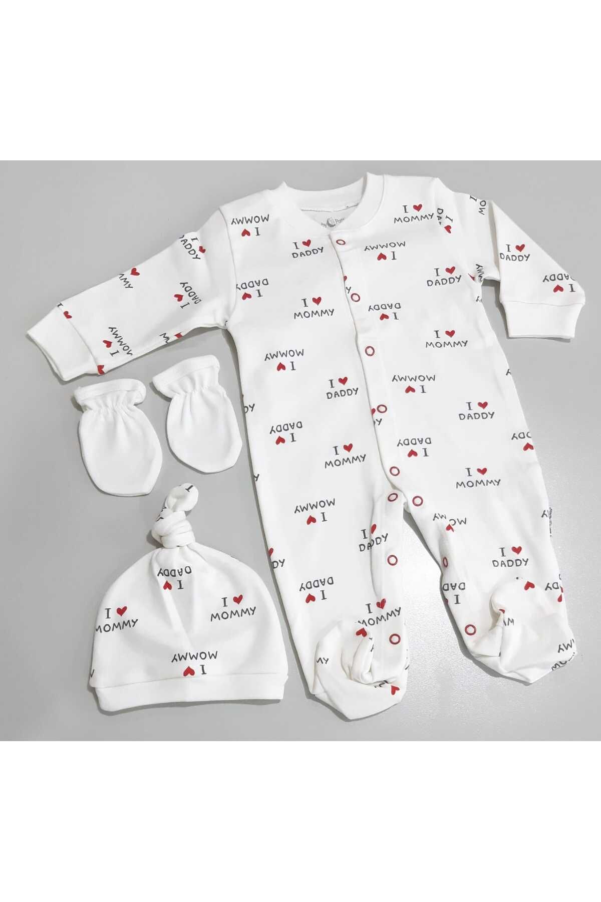 Sönmez Baby I LOVE MOMMY DADY PENYE TULUM ÜÇ PARÇA BEBE TAKIMI