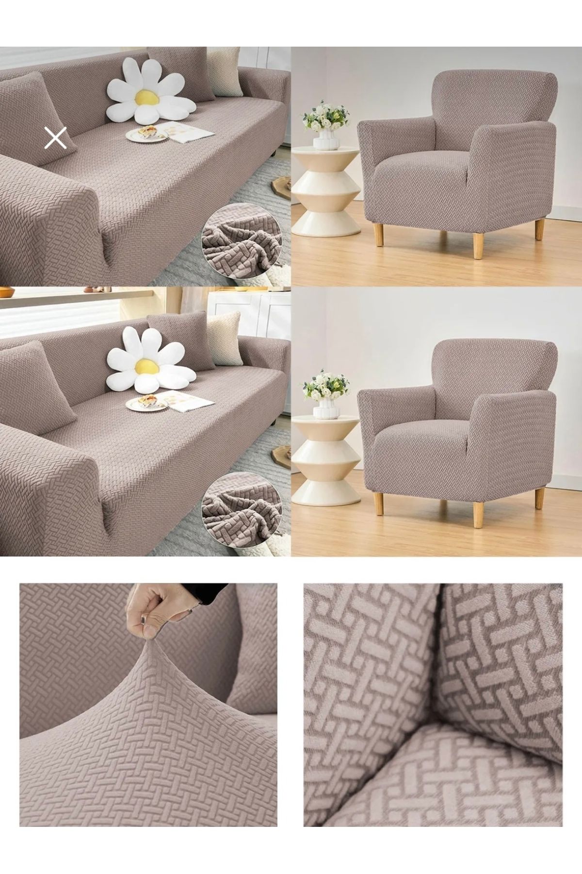Muensu 3*3*1*1 Oturma, Kanepe, Çekyat Takımı, Oturma Grubu Örtüsü One Size 001
