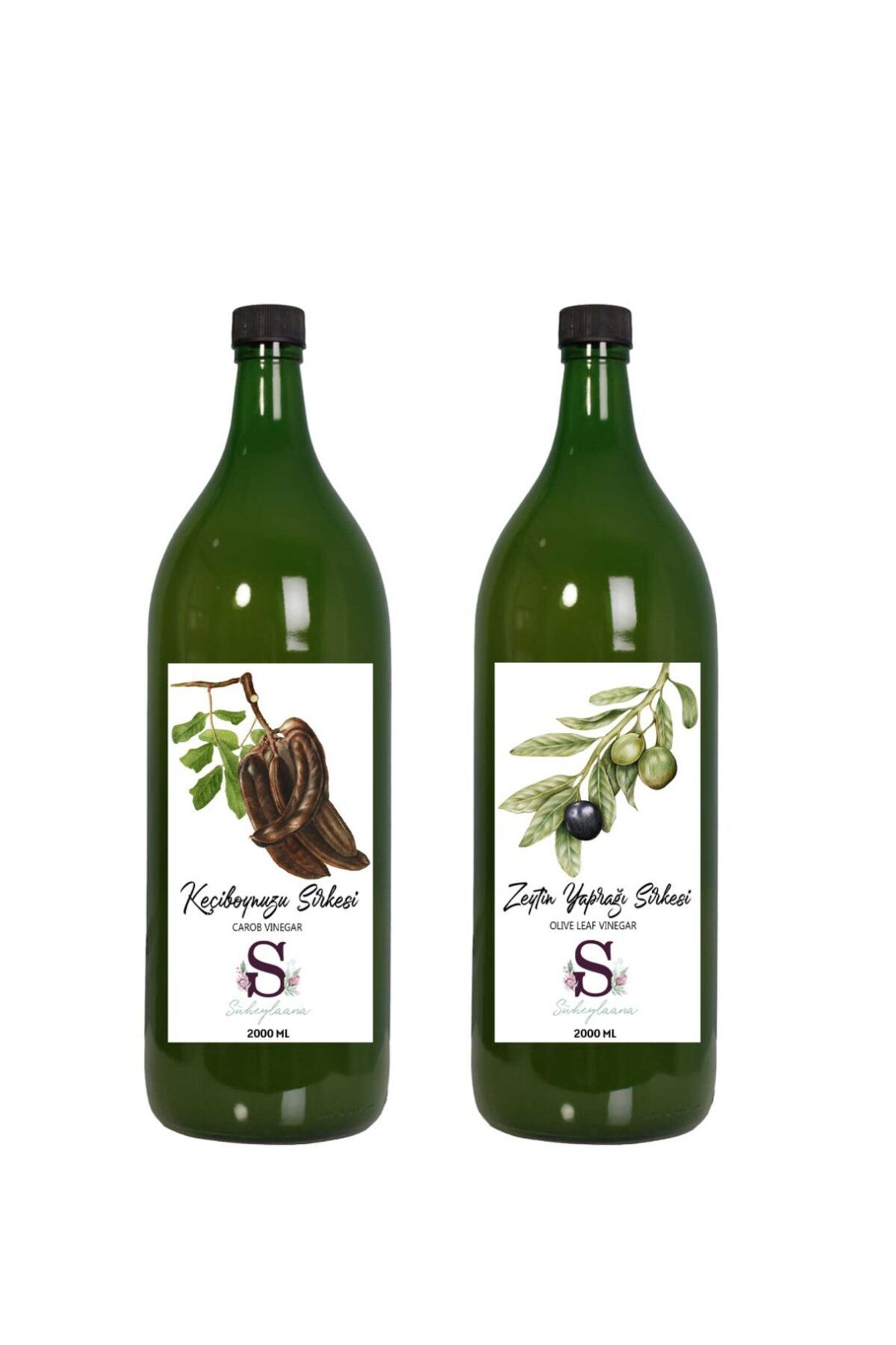 Süheylaana Doğal Kızılcık Sirkesi 2000 Ml - Doğal Zeytin Yaprağı Sirkesi 2000 Ml