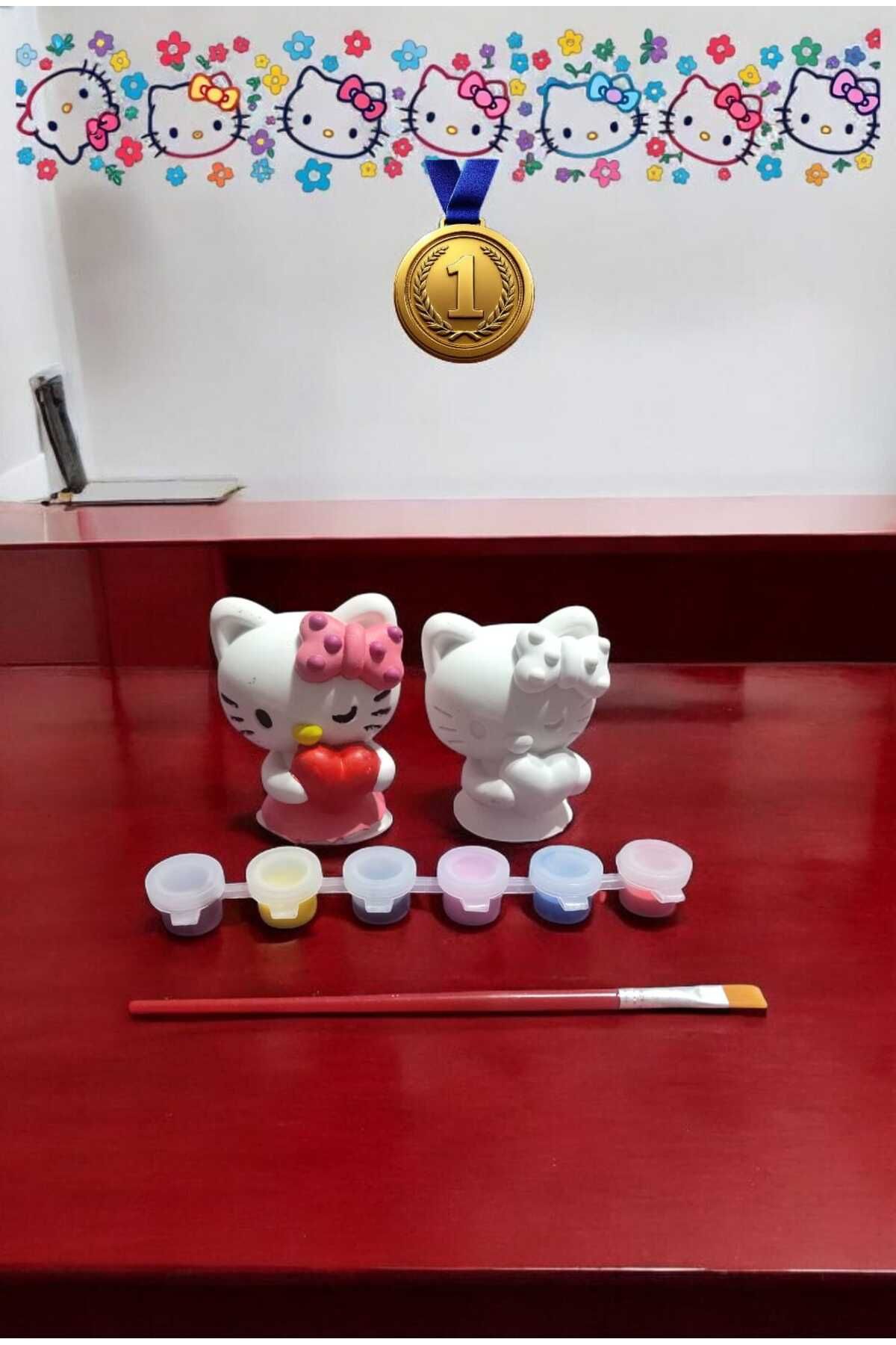CanTasarımEvi Sanrio Hello Kity Taş Boyama Figür Çocuk Gelişimi Anne Çocuk Etkinlik Taş Boyama Seti