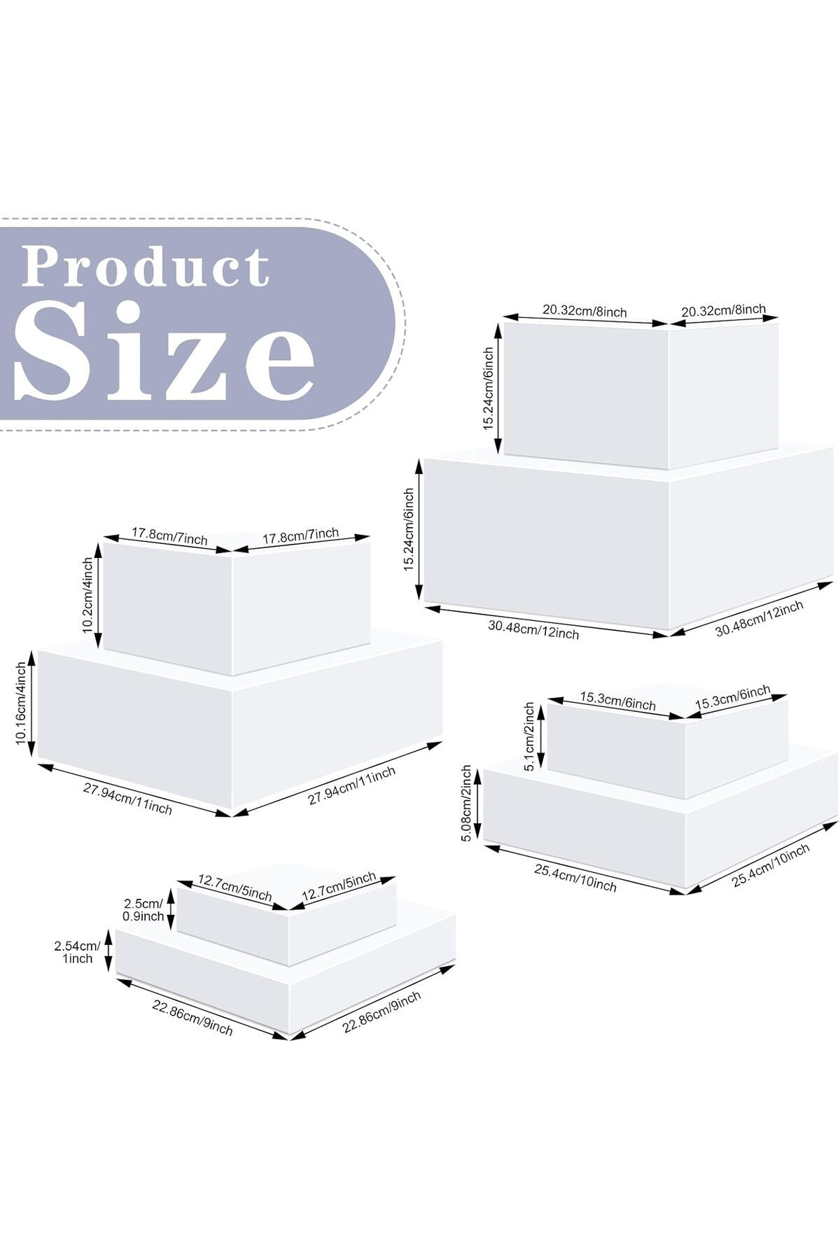 Generic-8pcs Buffet Risers, Food Display Stands For Buffet Table, Acrylic Display Risers Shelf For Dessert 3