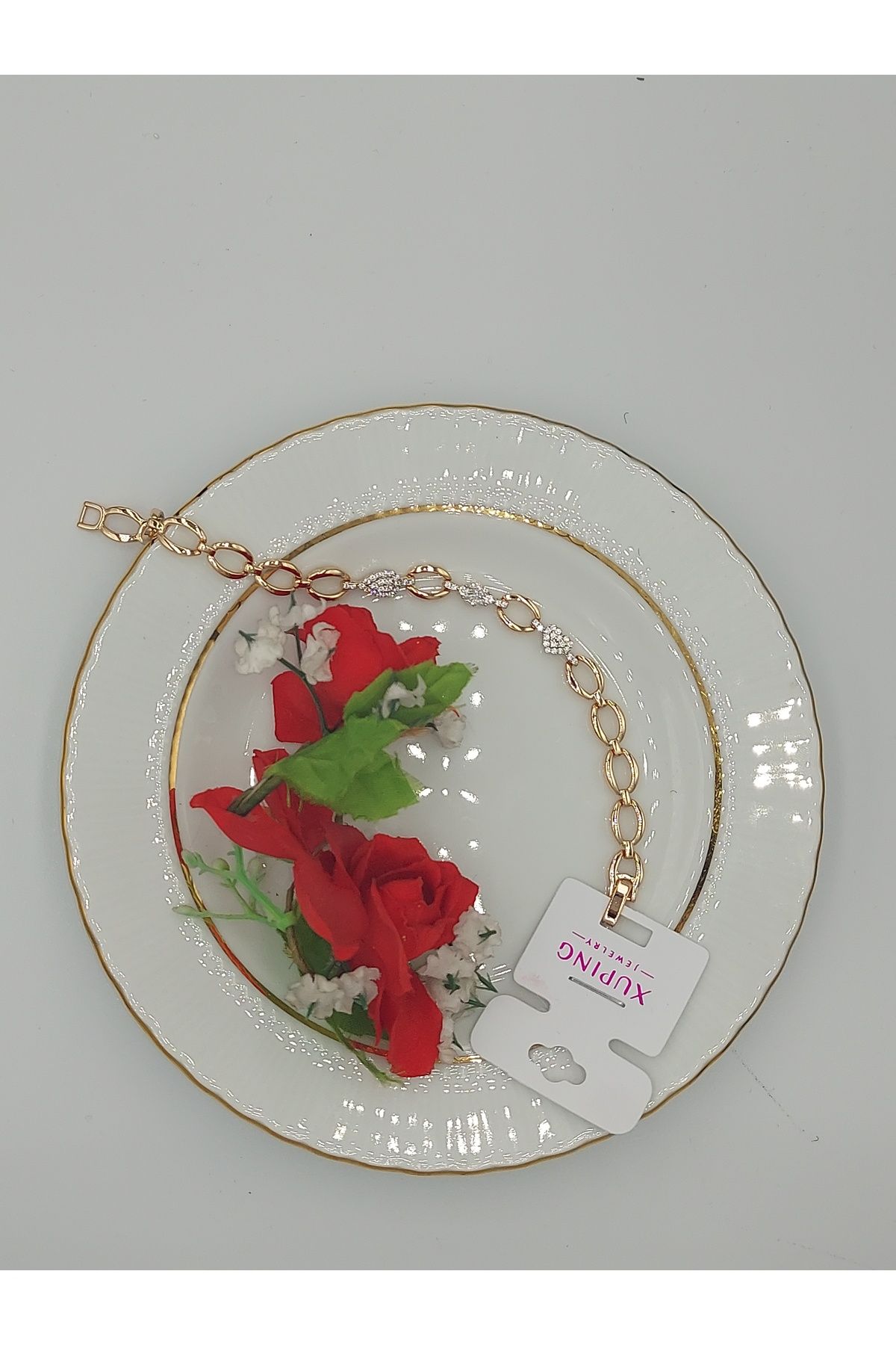 XUPING JEWELRY Xupıng Altın Renk Çelik Bileklik 17+2 cm
