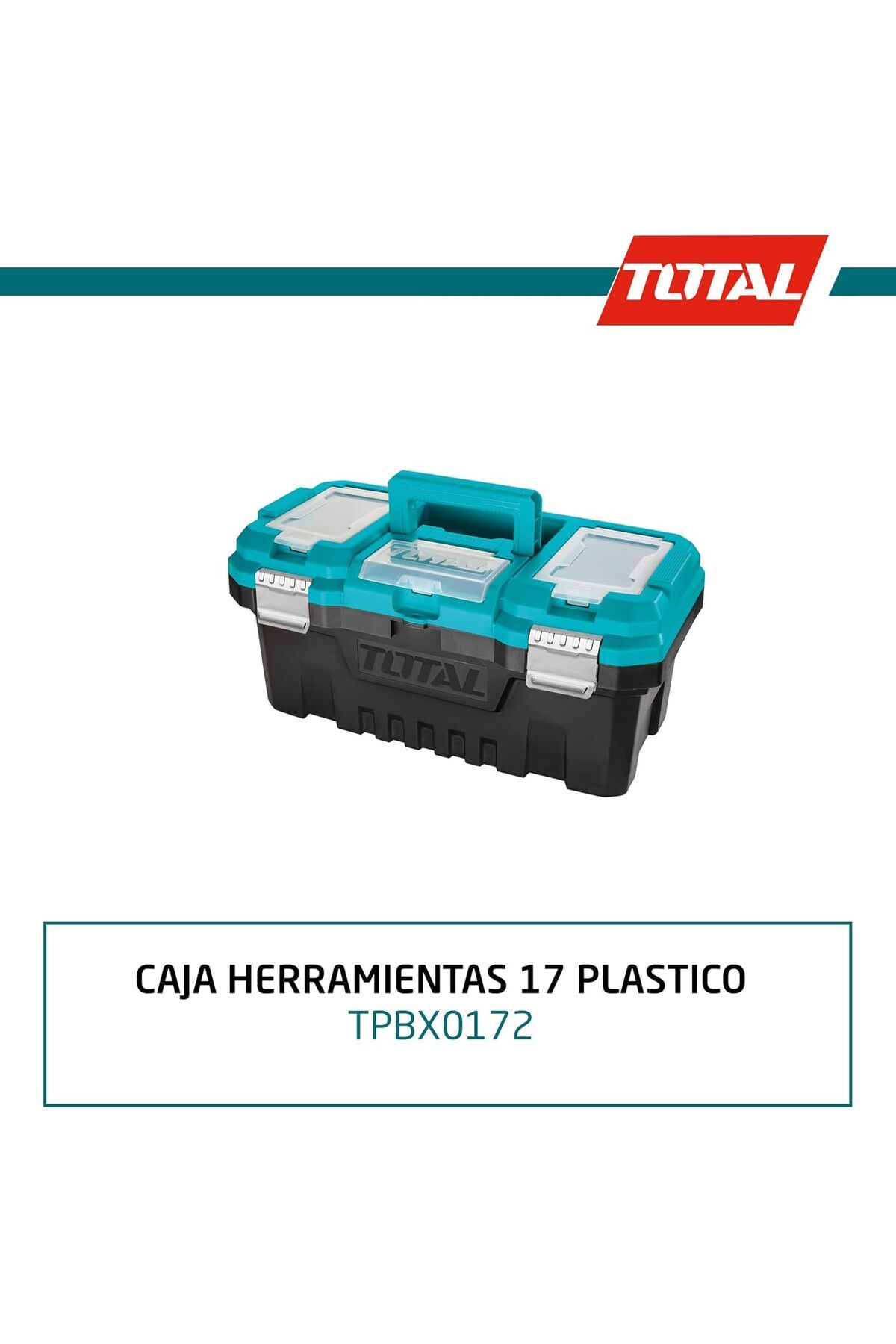 TOTAL-17" Plastic Tool Box, Metal Buckle TPBX0172 3