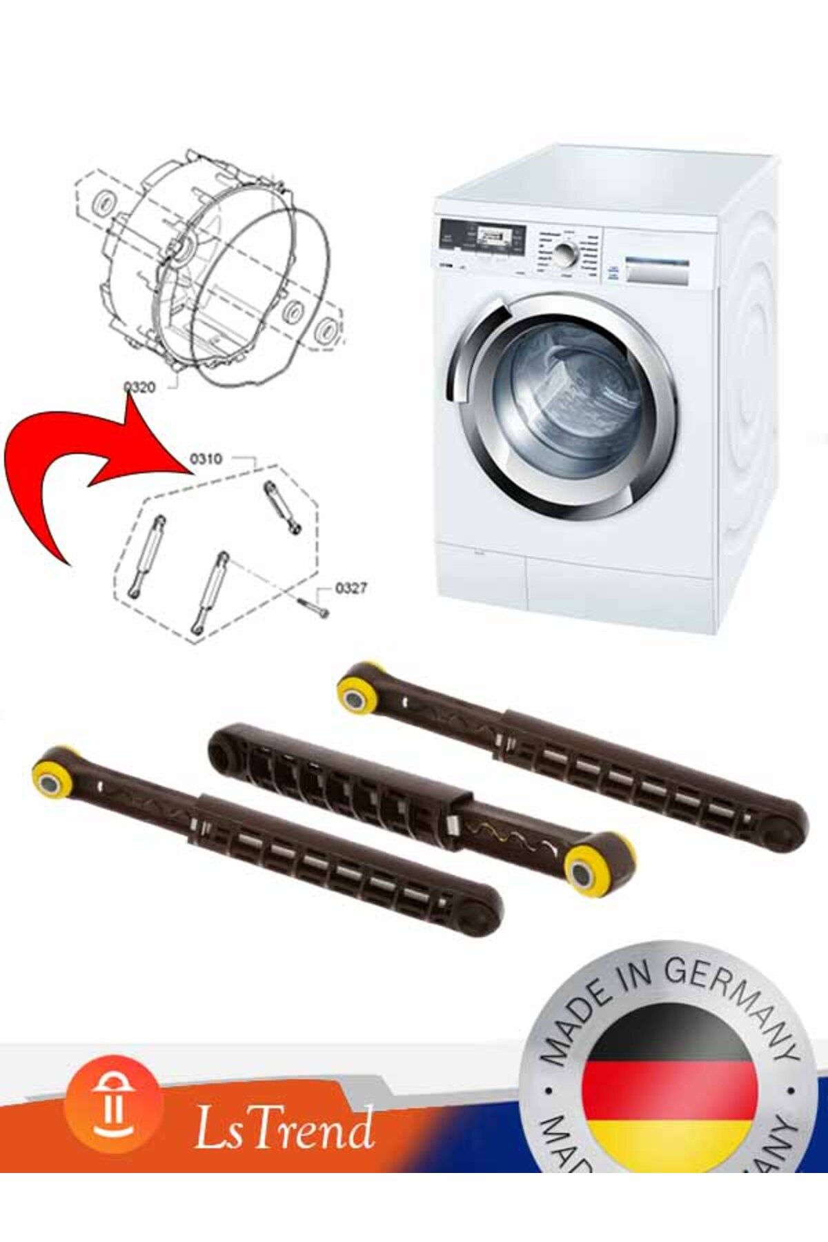 Ls Trend Bosch Siemens Profilo Markalı Çamaşır Makineleri ile Uyumlu 3 Adet Kazan Amortisörü