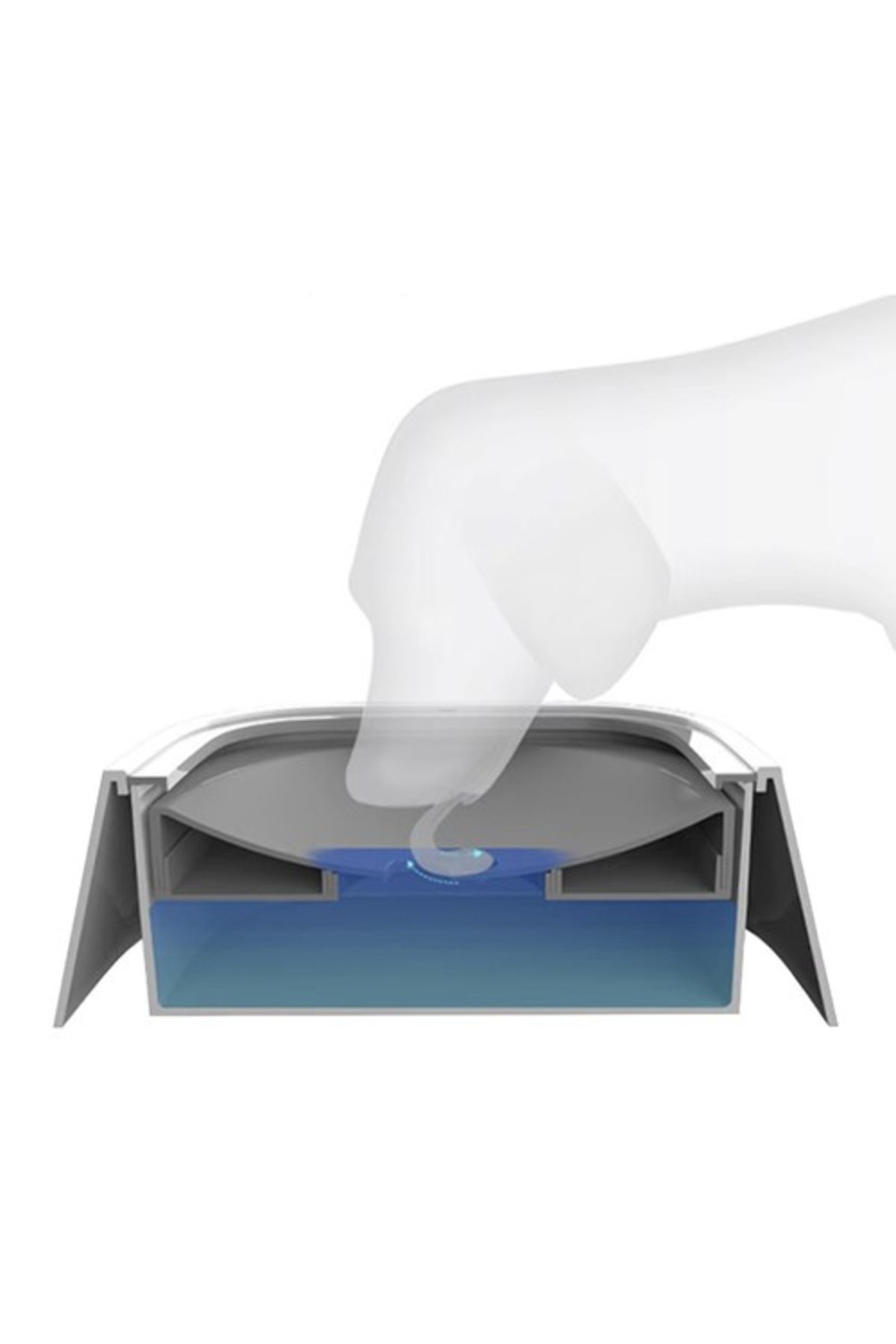 zola-Set bol apa pentru animale,antistropire/portabil, garnitura detasabile, 1.5 l,22x21.5x 8cm, alb/gri 8
