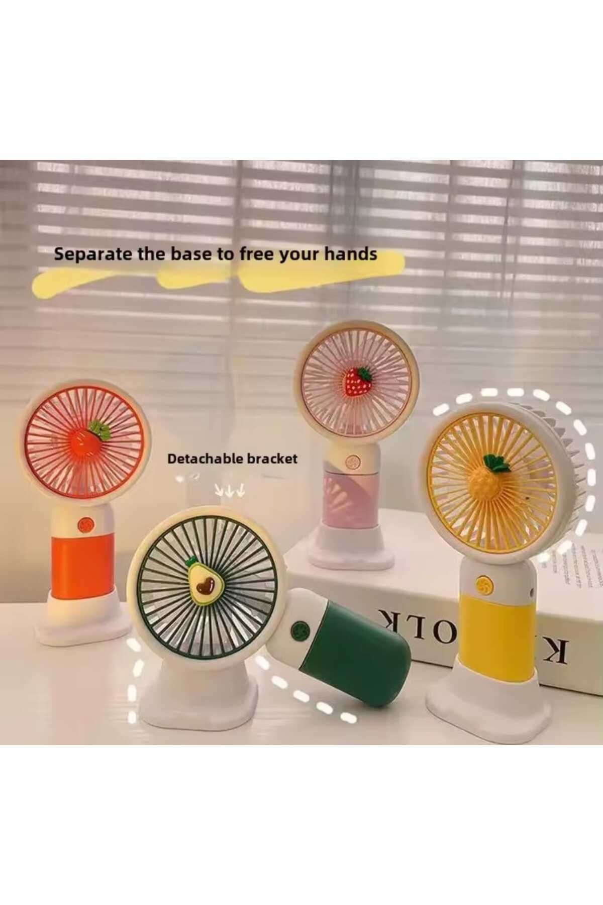 Asfal Telefon Tutuculu Taşınabilir El Fanı Masaüstü Şarjlı Mini Fan ve Soğutucu
