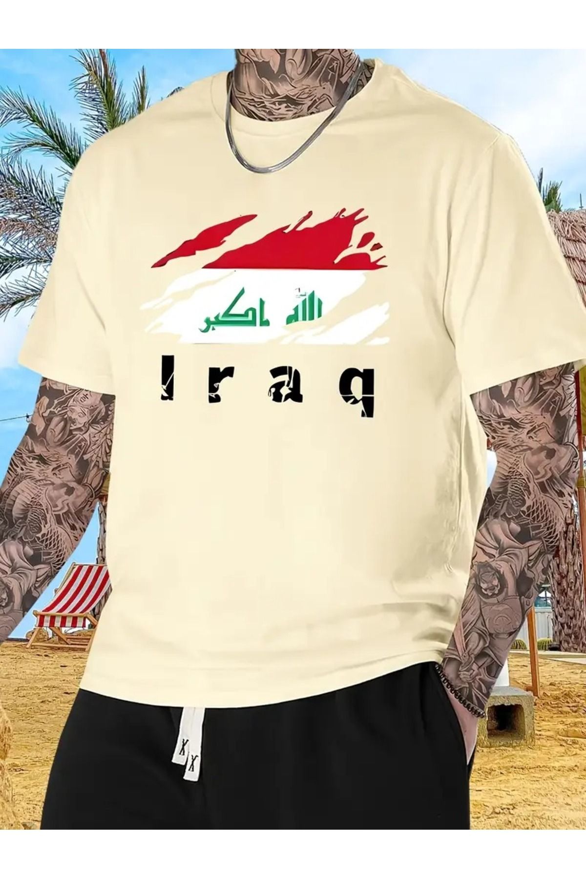 LAND MODA Erkekler için Yumuşak Nefes Alabilen Grafikli T-Shirt - Klasik Yaz Stili ile Suudi Arabistan