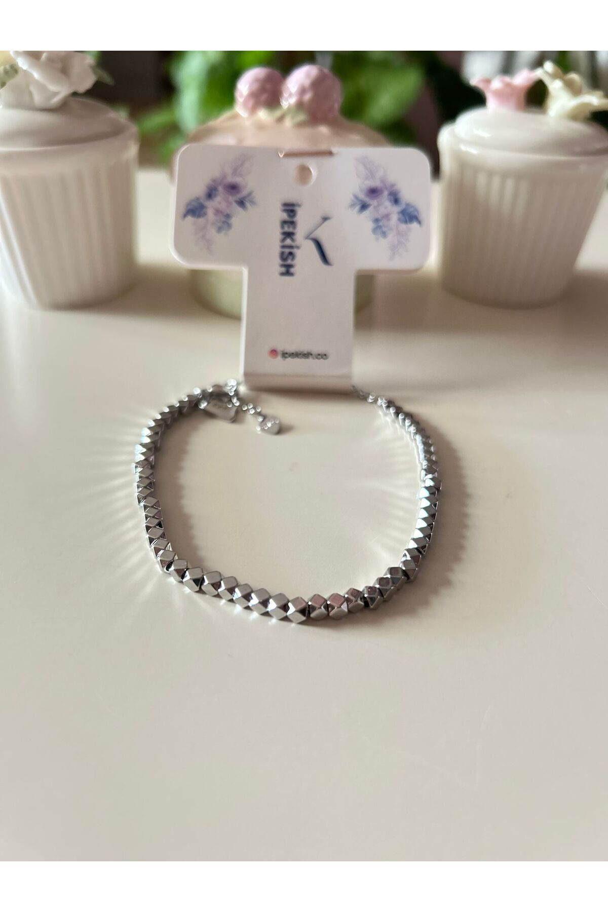 Cheecky Chic 925 Ayar Gümüş, Piramit Kesim Unisex Bileklik | Minimalist ve Modern Tasarım