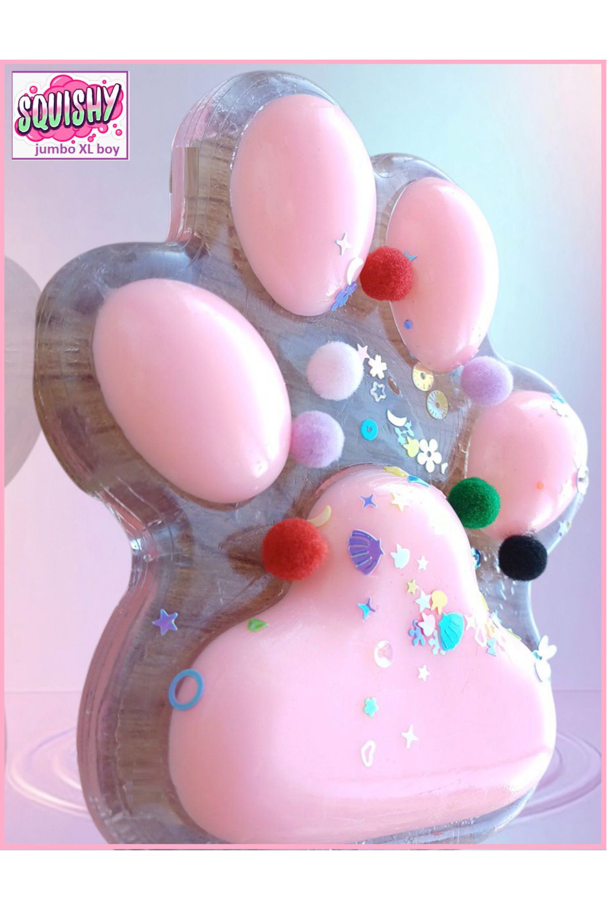 OYUNCAKSAHİLİ Fufu Squishy Jumbo XL Kedi Patisi Sukuşi Oyuncak Pati Skuşi 50cm Uzar Devboy Süper Yapışkan