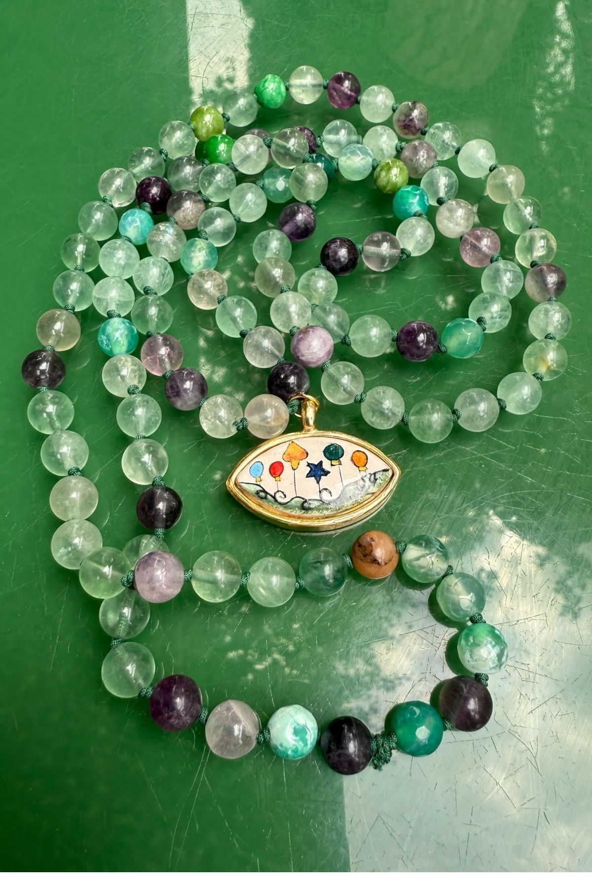 Pinty Design Jade Doğal Taş Uzun Kadın Kolye 60 Cm