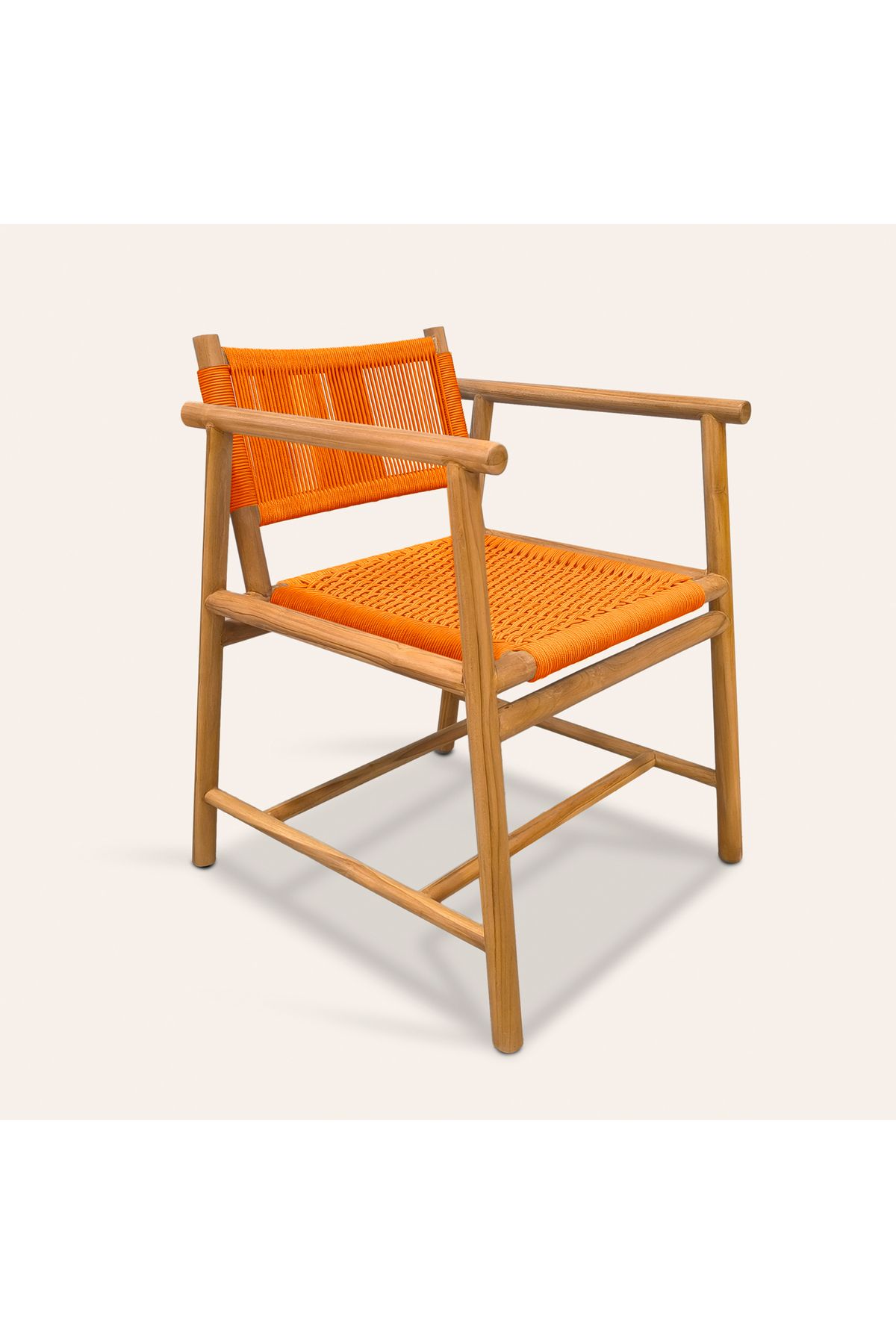 Zsa Zsa Zsu Sumatra Teak Wood Sandalye 57,5x61x78 Cm Turuncu