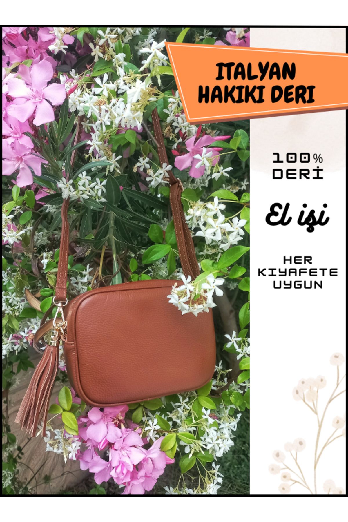 RENGARENK Hakiki Deri İtalyan Şık Zamansız Çapraz Omuz Çanta Her Kıyafete Uygun